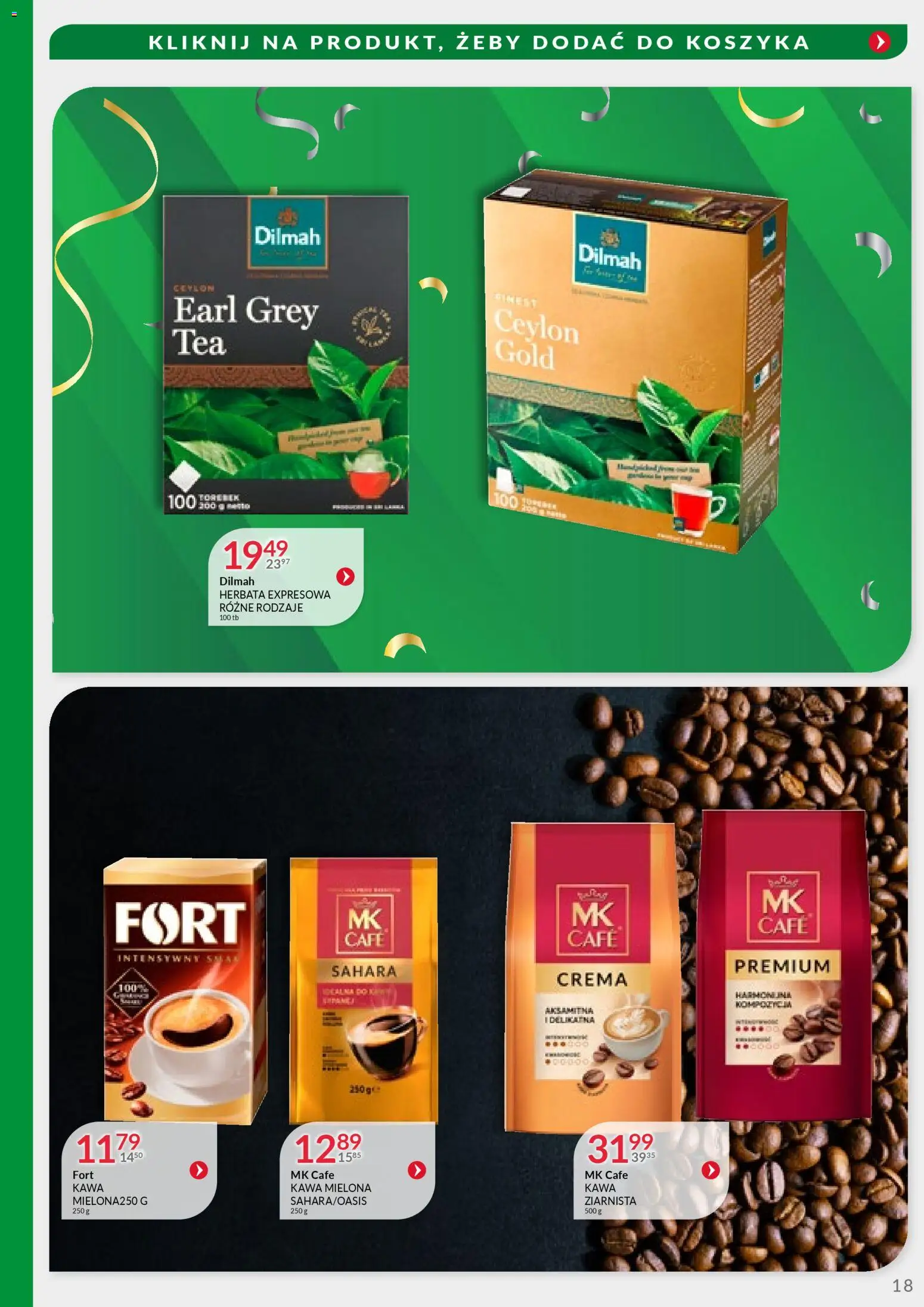 Eurocash Gazetka - Handlowa MR Południowy-Wschód od 22.12.2025 | Strona: 18 | Produkty: Kawa, Herbata
