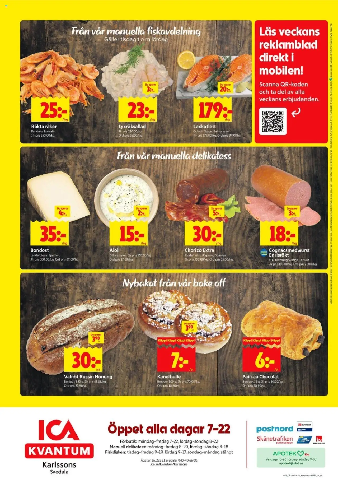 ICA Kvantum reklamblad aktuell från 13.10.2025 | Sida: 12 | Produkter: Galler, Räkor, Aioli, Chorizo