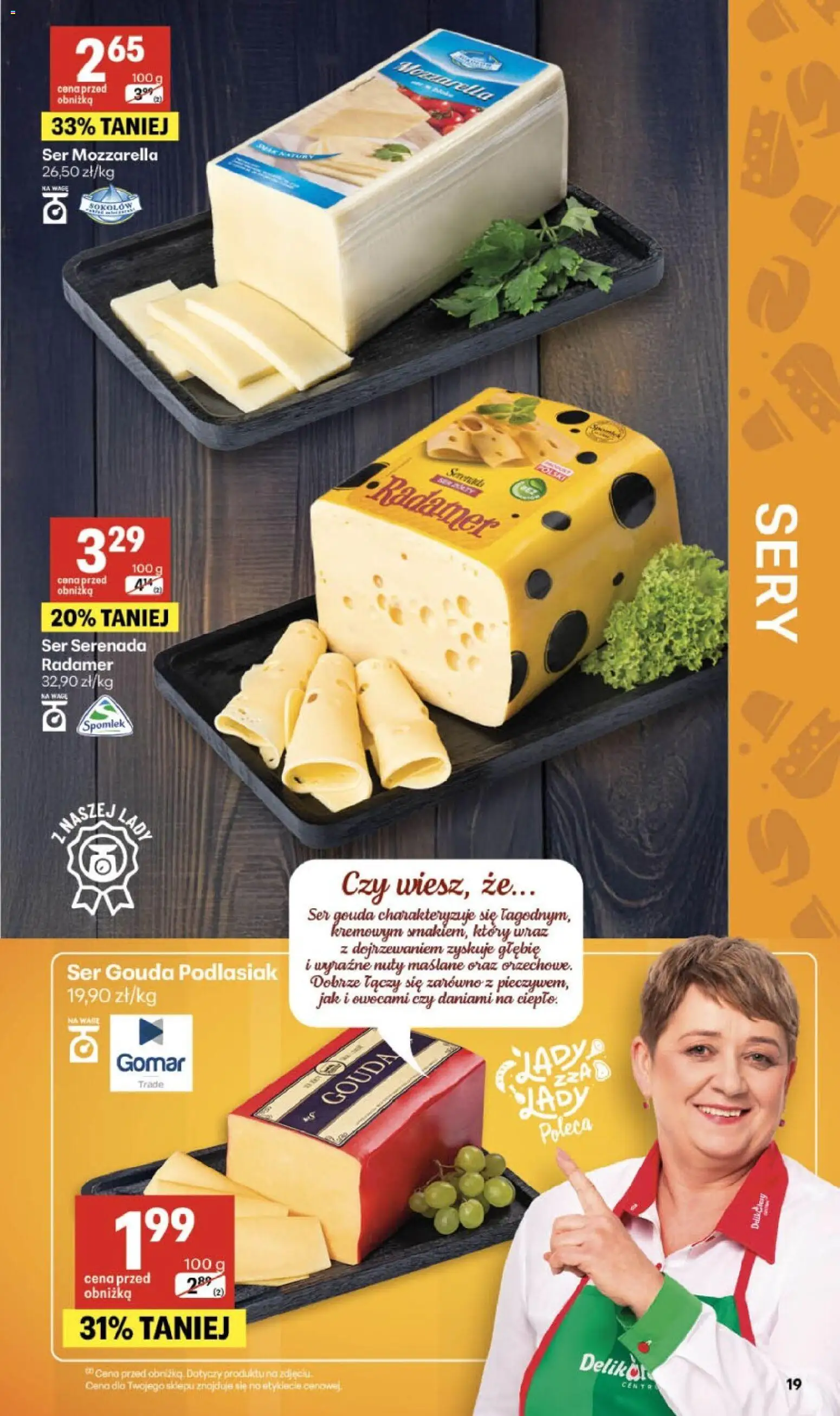 Delikatesy Centrum gazetka od 30.04.2026 | Strona: 19 | Produkty: Sery, Ser, Mozzarella, Ser gouda