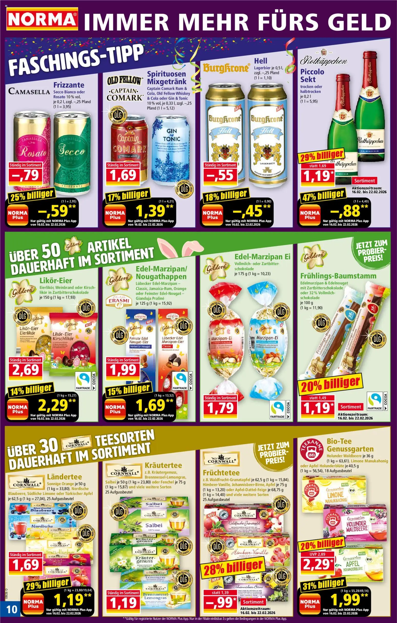 Norma Prospekt 	 – gültig ab 16.02.2026 | Seite: 10 | Produkte: Granatapfel, Sekt, Äpfel, Gin