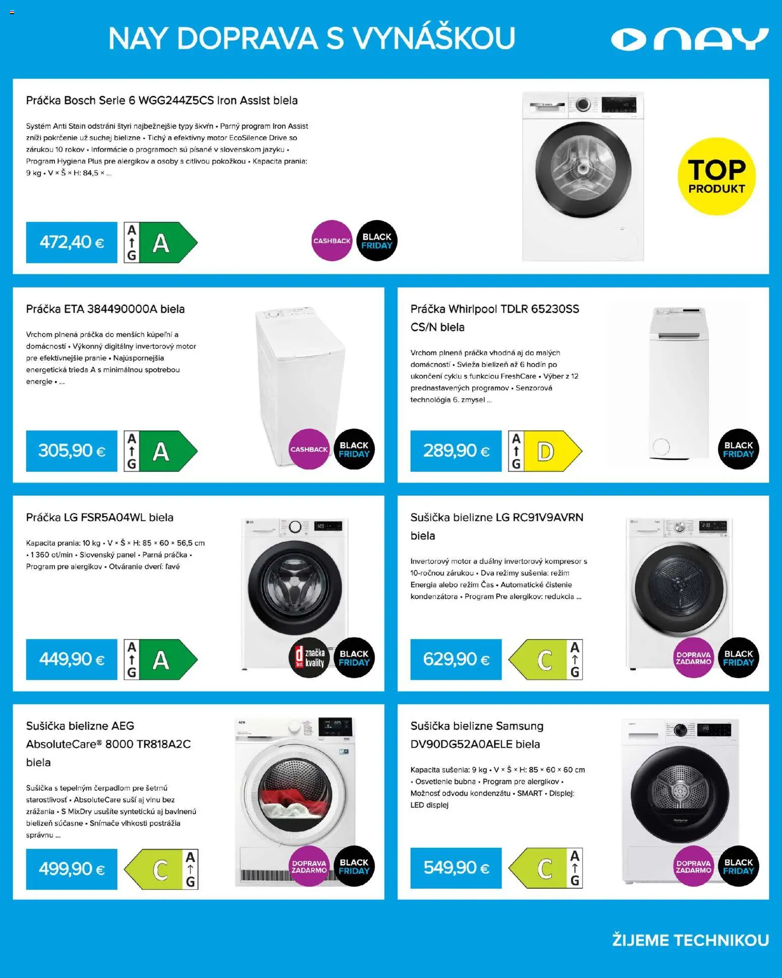 Nové NAY Elektrodom akcie – leták je platný od 10.11.2025 | Strana: 15 | Produkty: Osvetlenie, Sušička, Kompresor, Práčka bosch