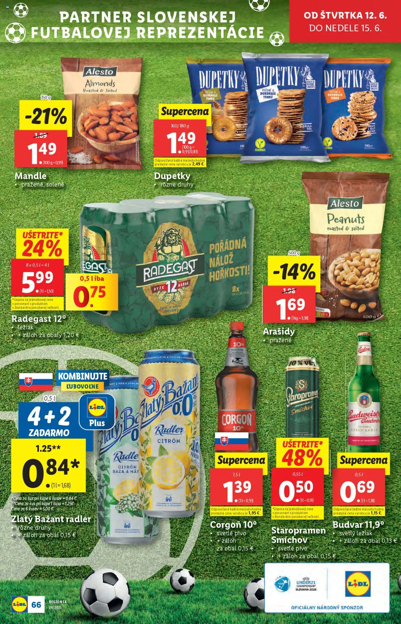 Lidl leták │ platný od 09.06.2025 | Strana: 80 | Produkty: Radler, Zlatý Bažant, Staropramen, Corgoň