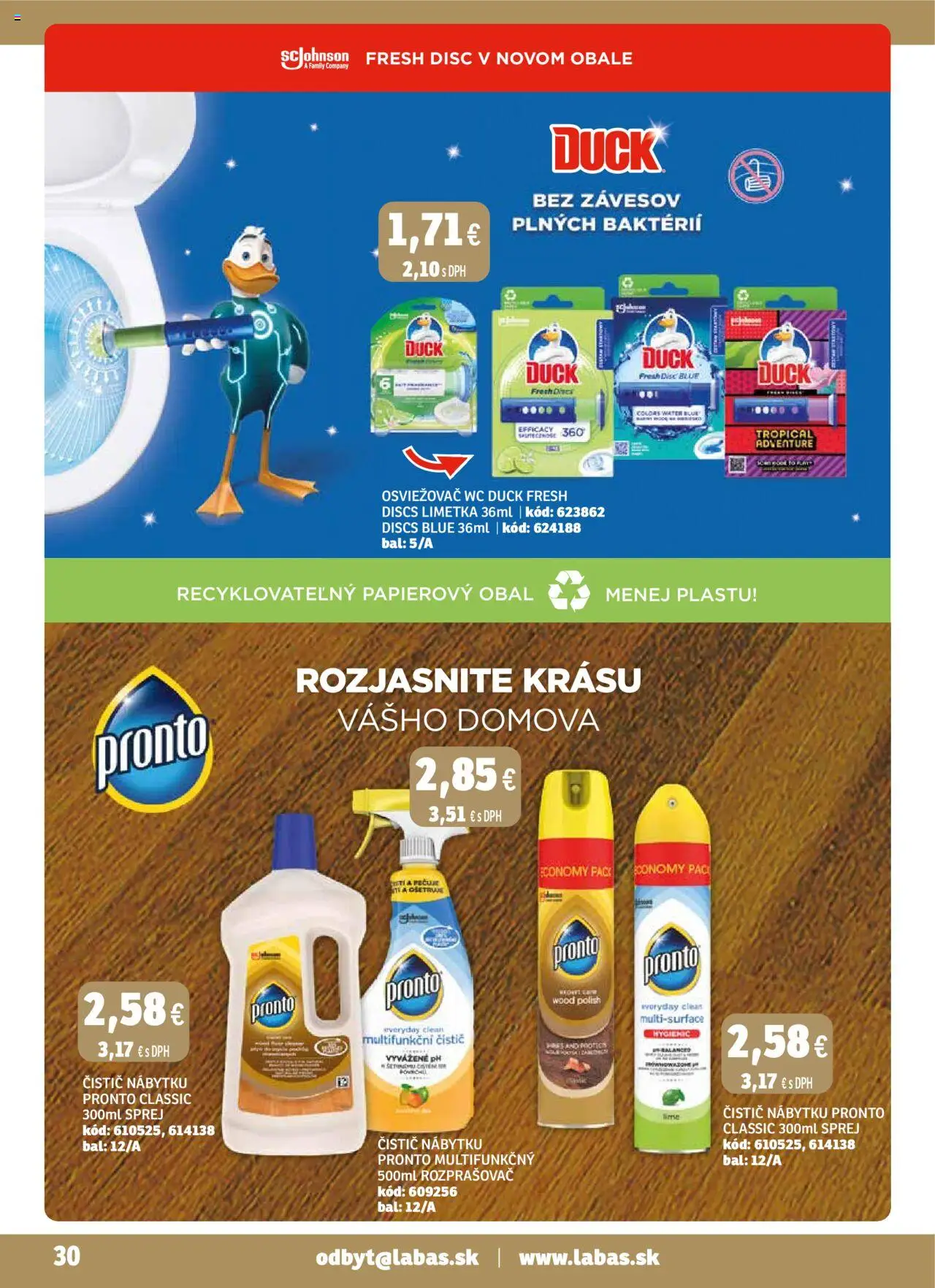 Nové Labaš akcie – leták je platný od 05.09.2025 | Strana: 30 | Produkty: Limetka, Wc