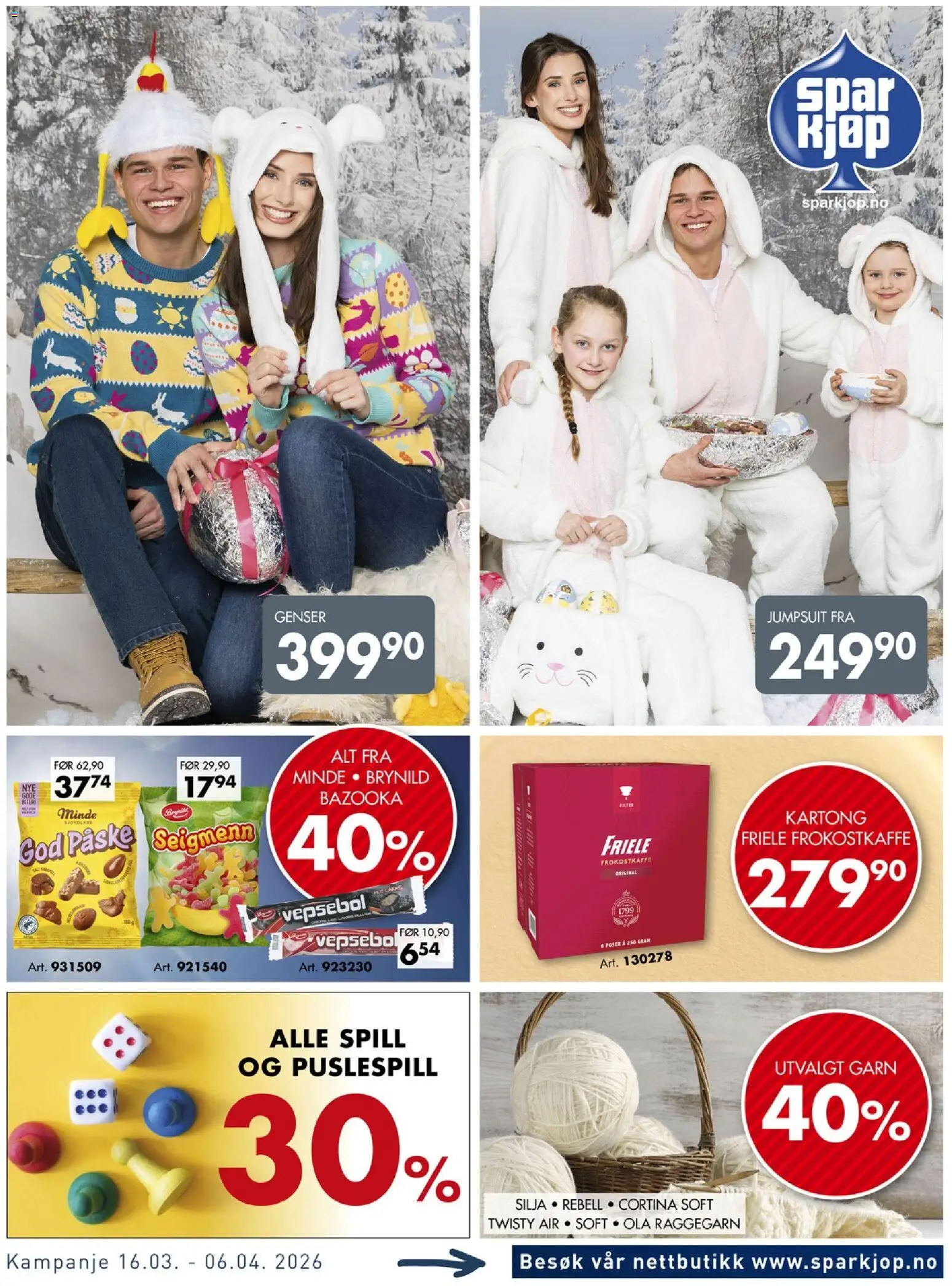 {H1} | Side: 1 | Produkter: Genser, Spill, Erter, Jumpsuit