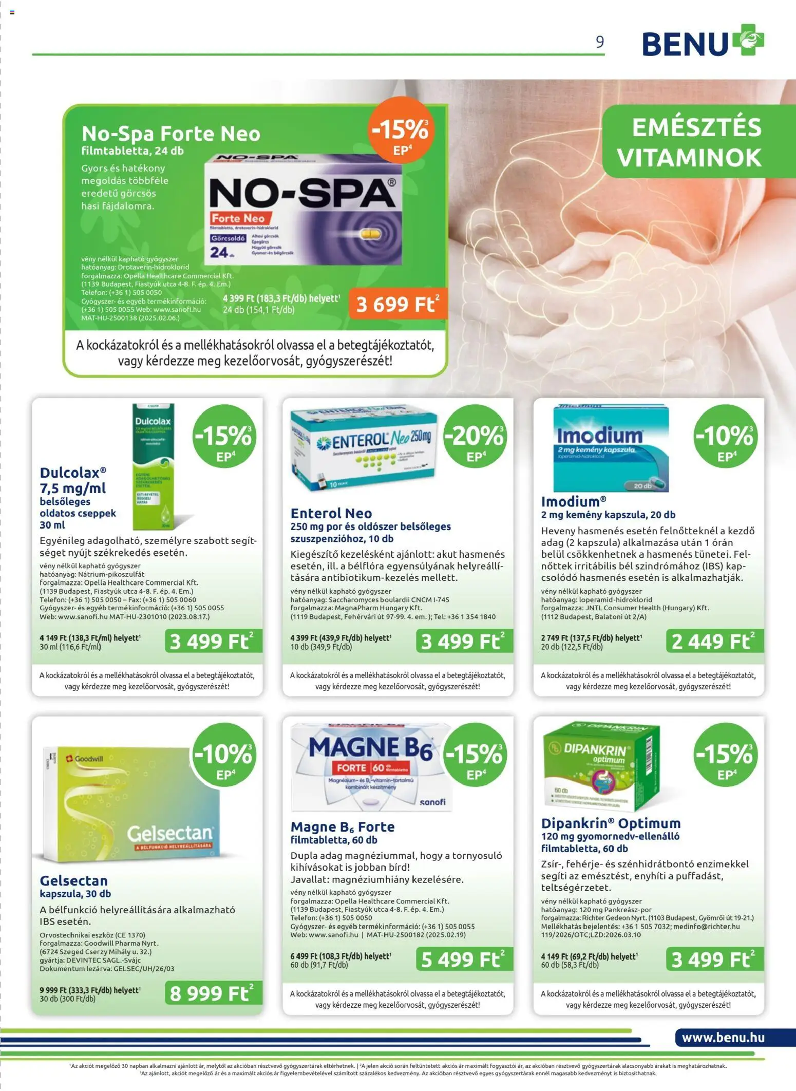 BENU Gyógyszertárak akciós ujság - amely érvényes a következő dátumtól: 01.04.2026 | Oldal: 9 | Termékek: Fehérje