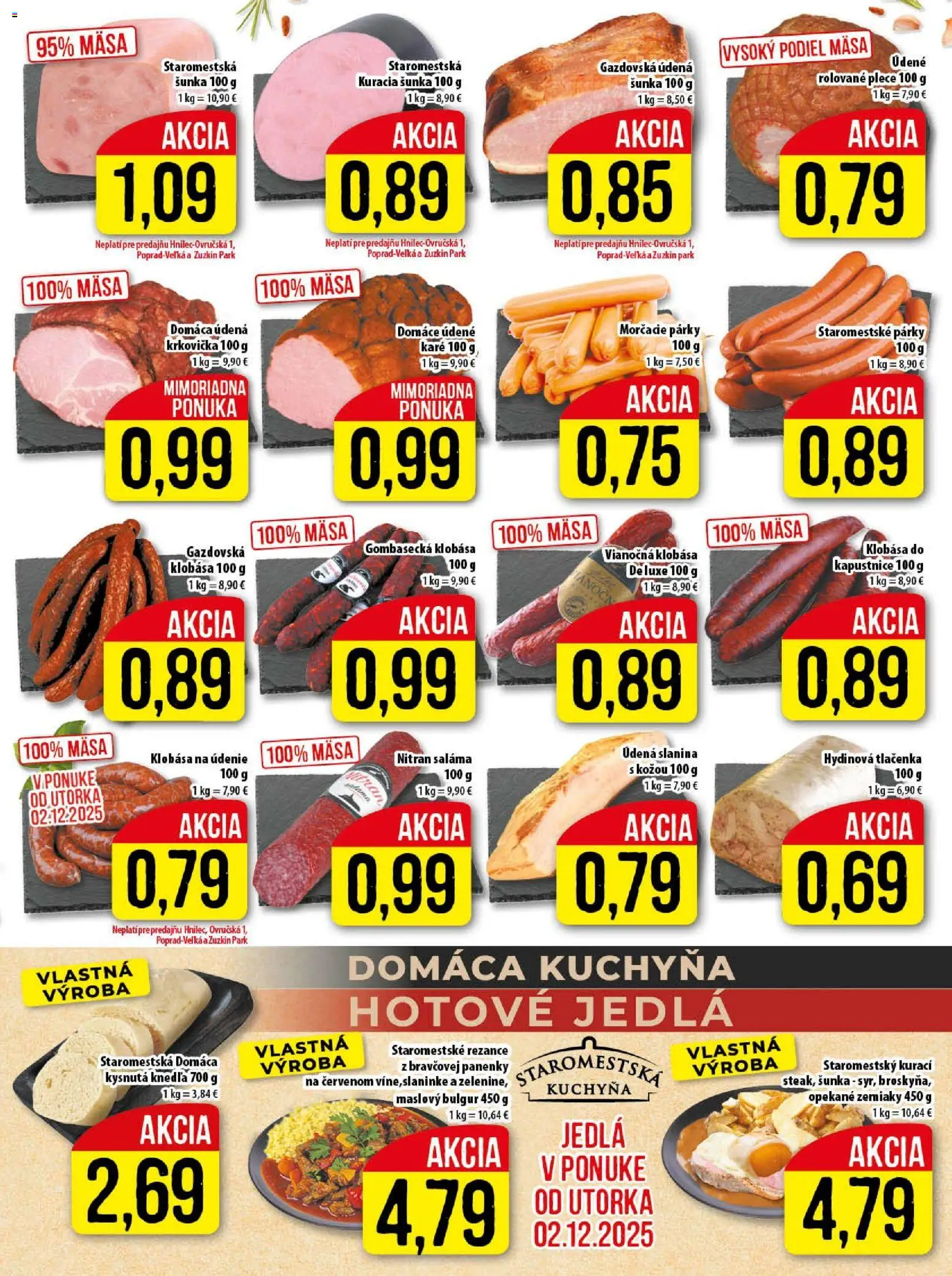 Nové Klas akcie – leták je platný od 09.03.2026 | Strana: 5 | Produkty: Kuchyňa, Saláma, Klobása, Párky