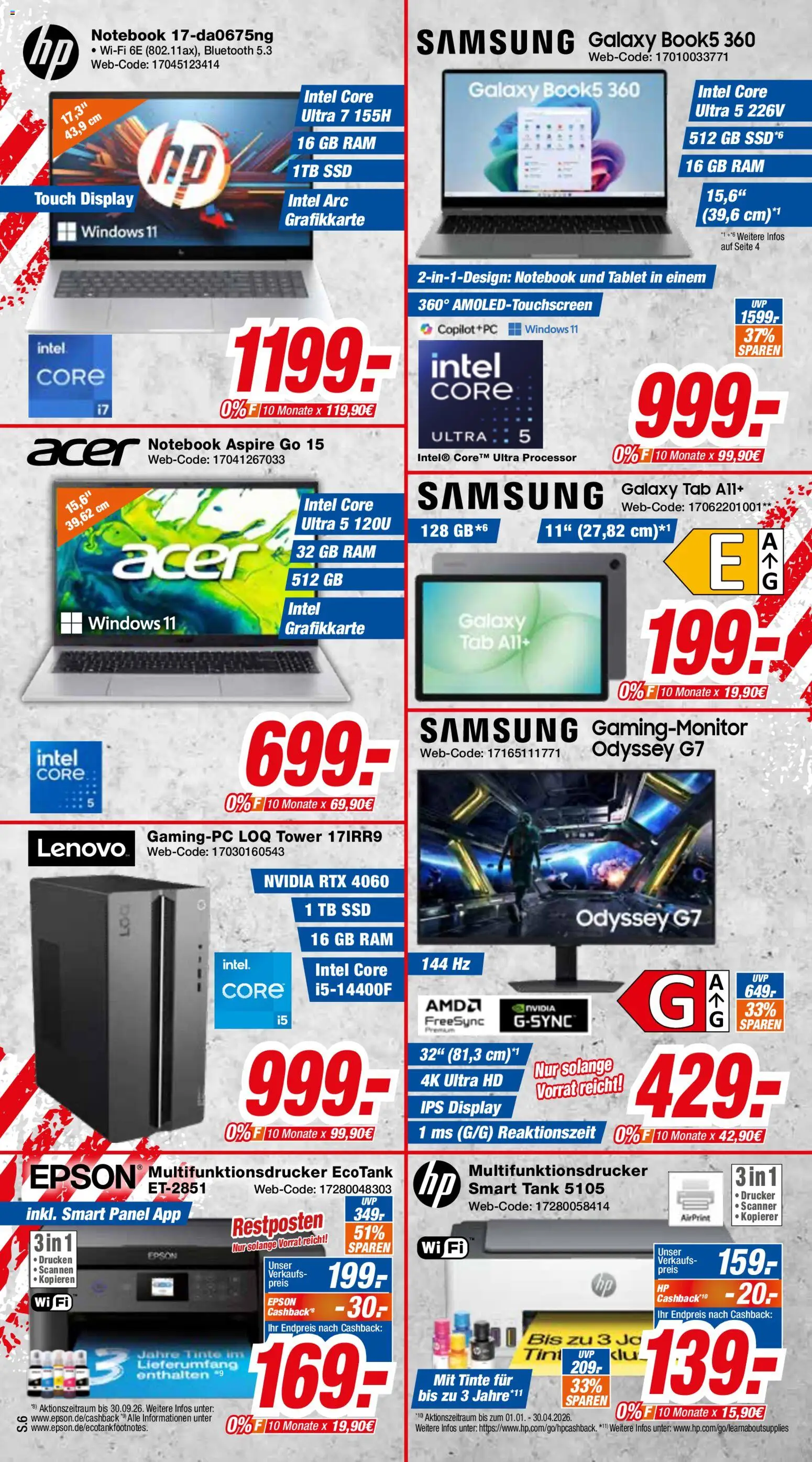 Expert Giessen – gültig ab 16.03.2026 | Seite: 6 | Produkte: Epson, Samsung, Notebook, Grafikkarte