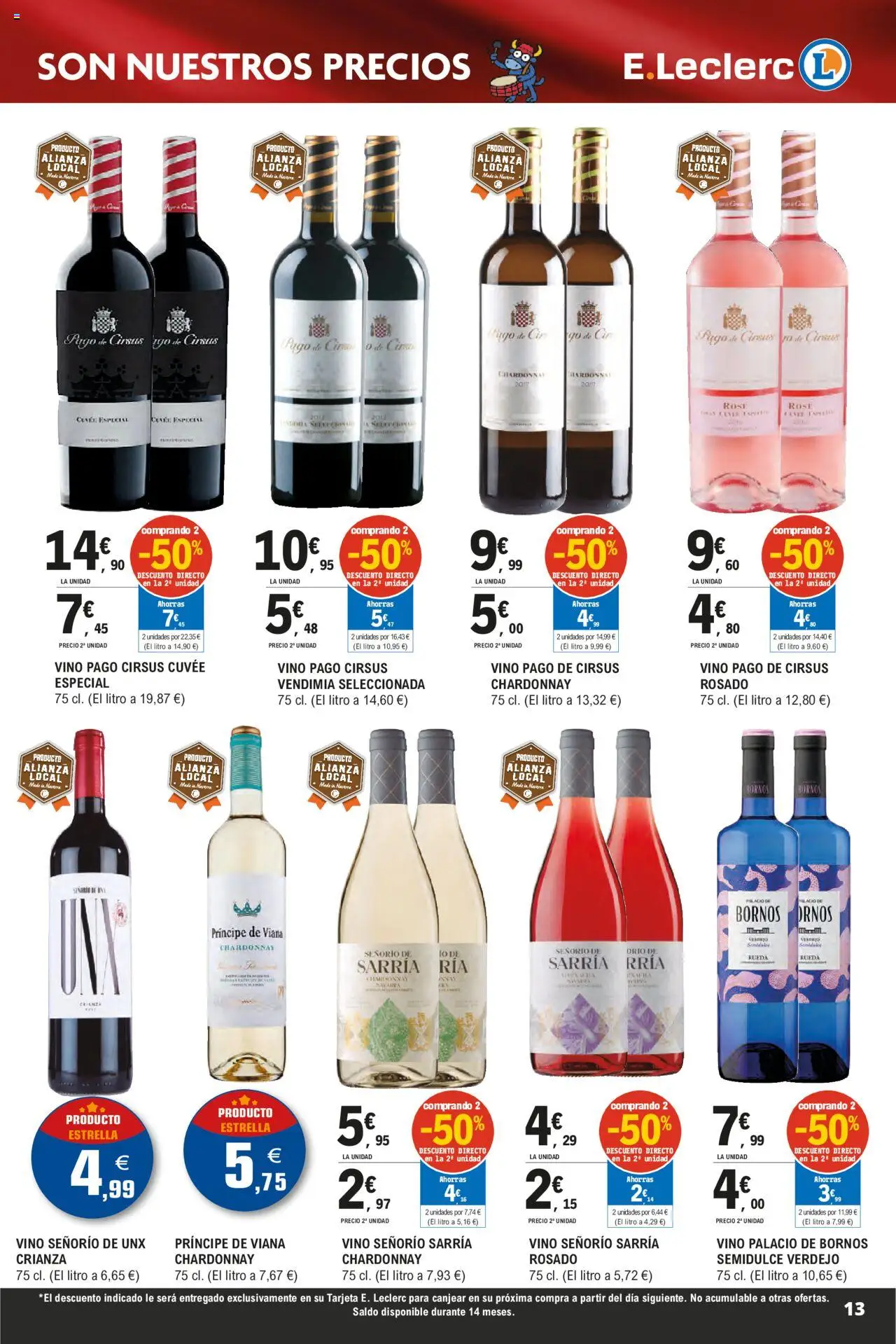 E.Leclerc - Descubre la Calidad y Frescura  │ válido desde el 18.06.2025 | Página: 13 | Productos: Vino, Té