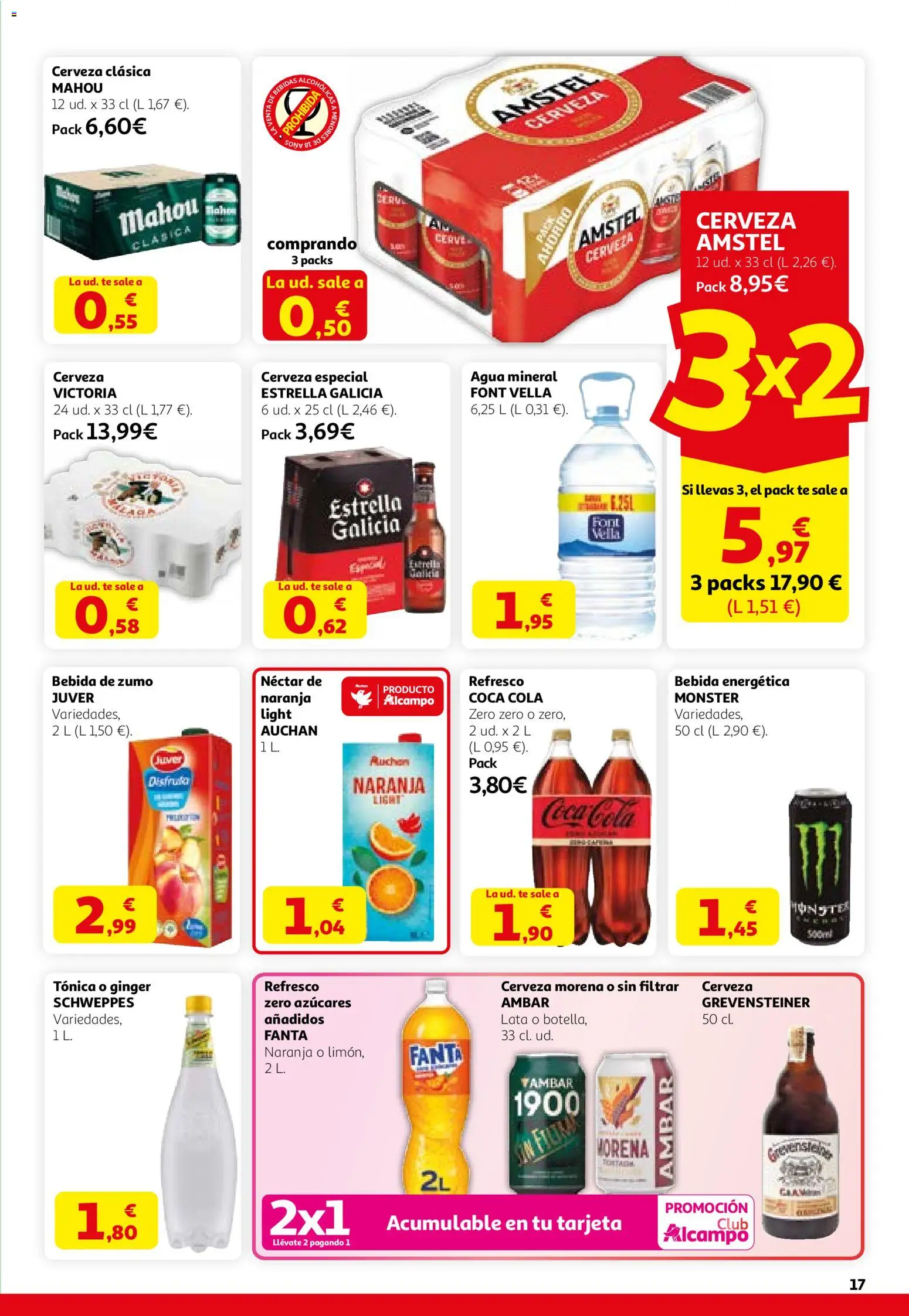 Alcampo HG Nacional │ válido desde el 12.03.2026 | Página: 17 | Productos: Cerveza, Té, Néctar, Agua mineral