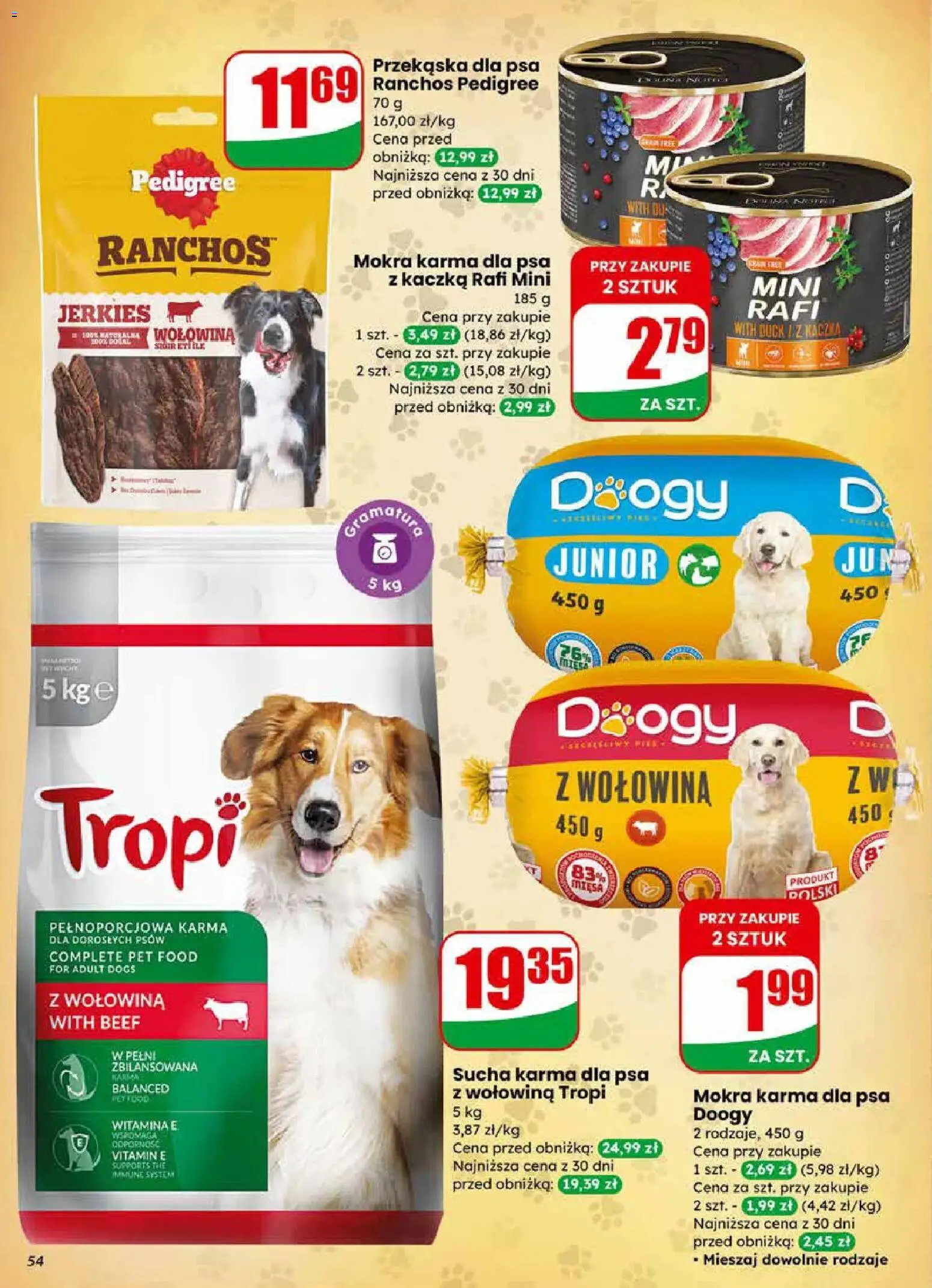 Dino Gazetka od 25.02.2026 | Strona: 54 | Produkty: Kaczka, Pedigree, Karma dla psa, Wołowina