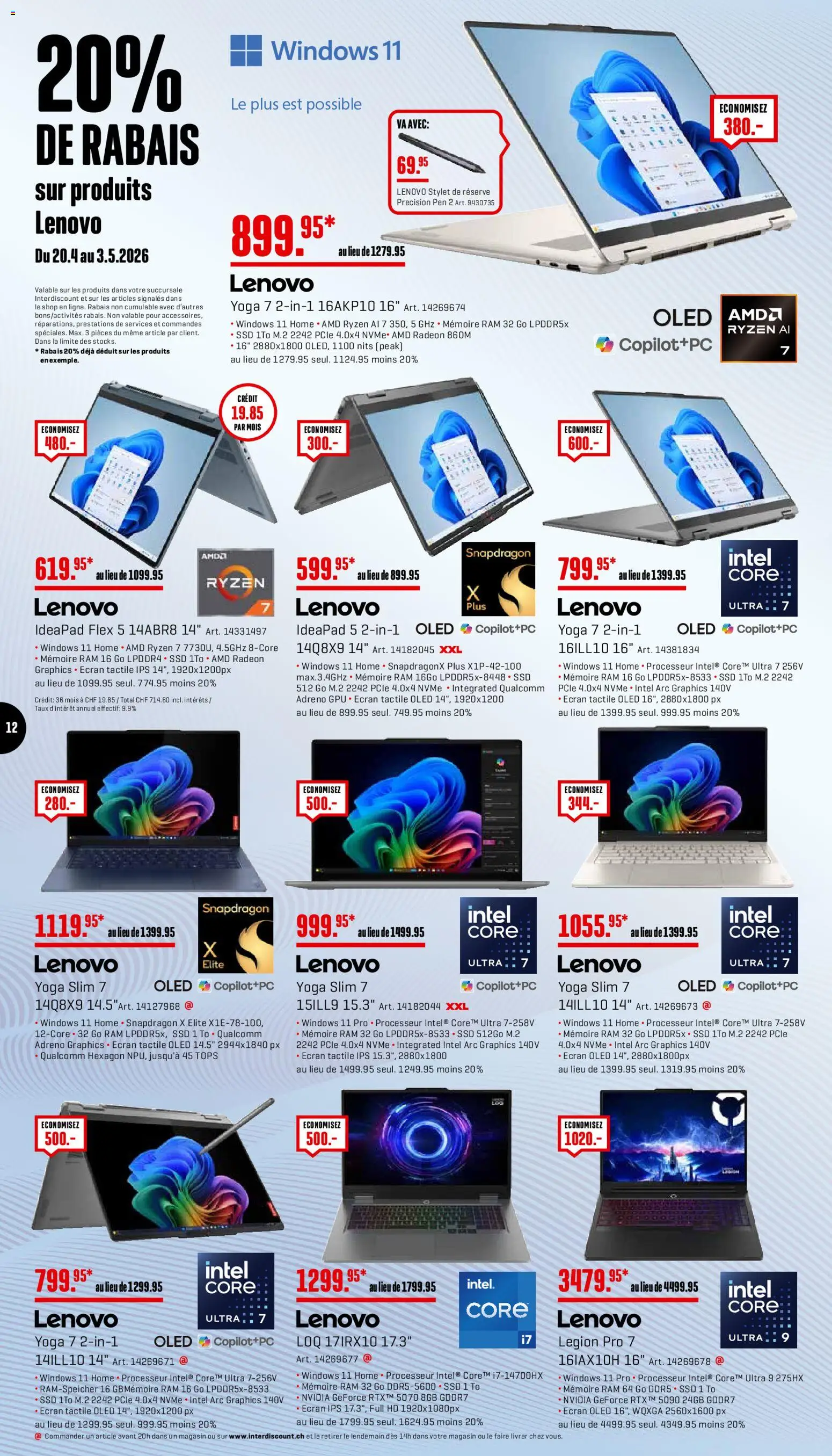 Interdiscount aktionen FR – gültig ab 20.04.2026 | Seite: 12 | Produkte: Lenovo