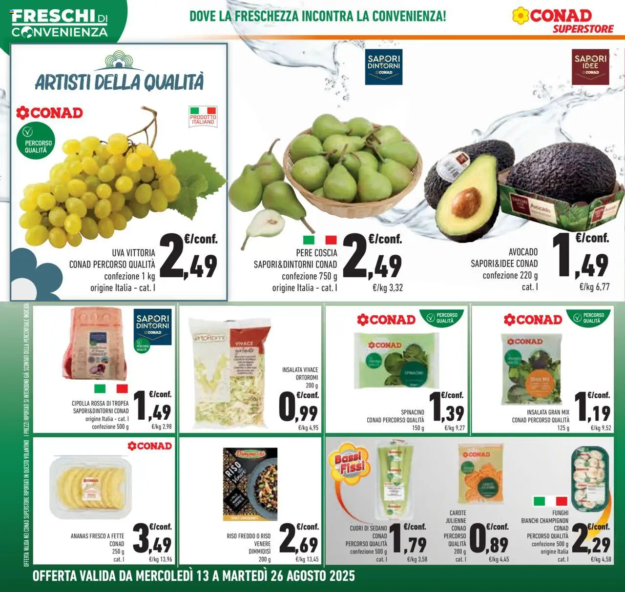 Volantino Conad del 13.08.2025 | Pagina: 8 | Prodotti: Riso, Insalata, Ananas, Funghi