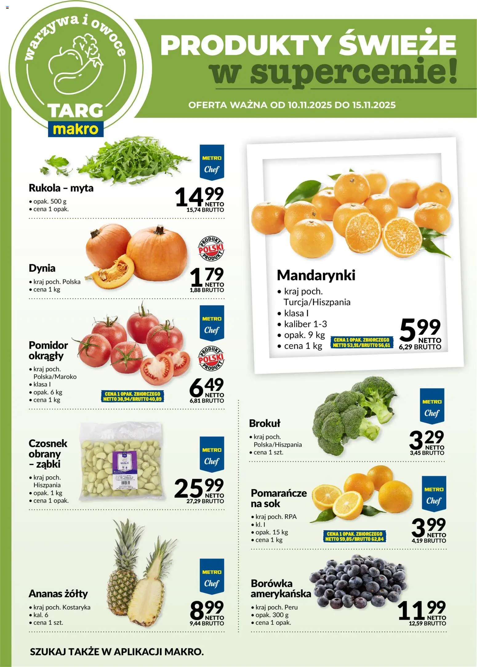 Makro Gazetka - Oferta świeża w super cenach od 10.11.2025 | Strona: 5 | Produkty: Dynia, Rukola, Pomarańcze, Mandarynki