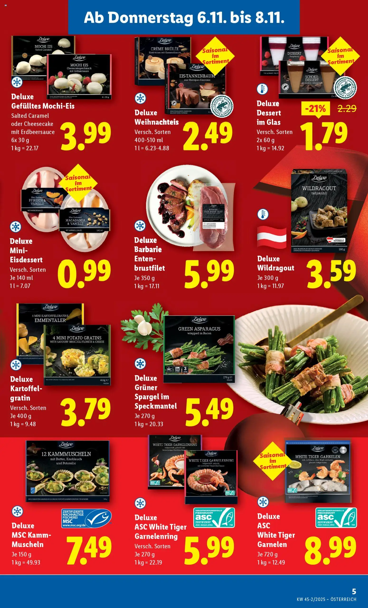 Lidl Flugblatt gültig ab 06.11.2025 | Seite: 5 | Produkte: Eis, Knoblauch, Pfirsich, Petersilie