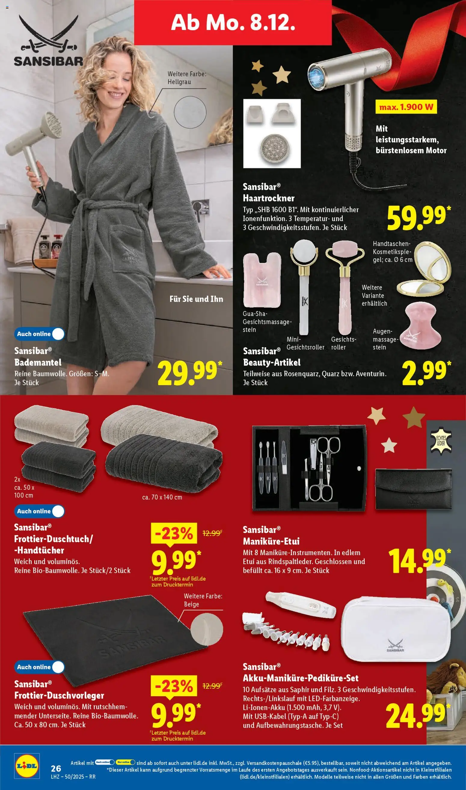 Lidl Prospekt Krefeld – gültig ab 08.12.2025 | Seite: 42 | Produkte: Haartrockner, Bademantel