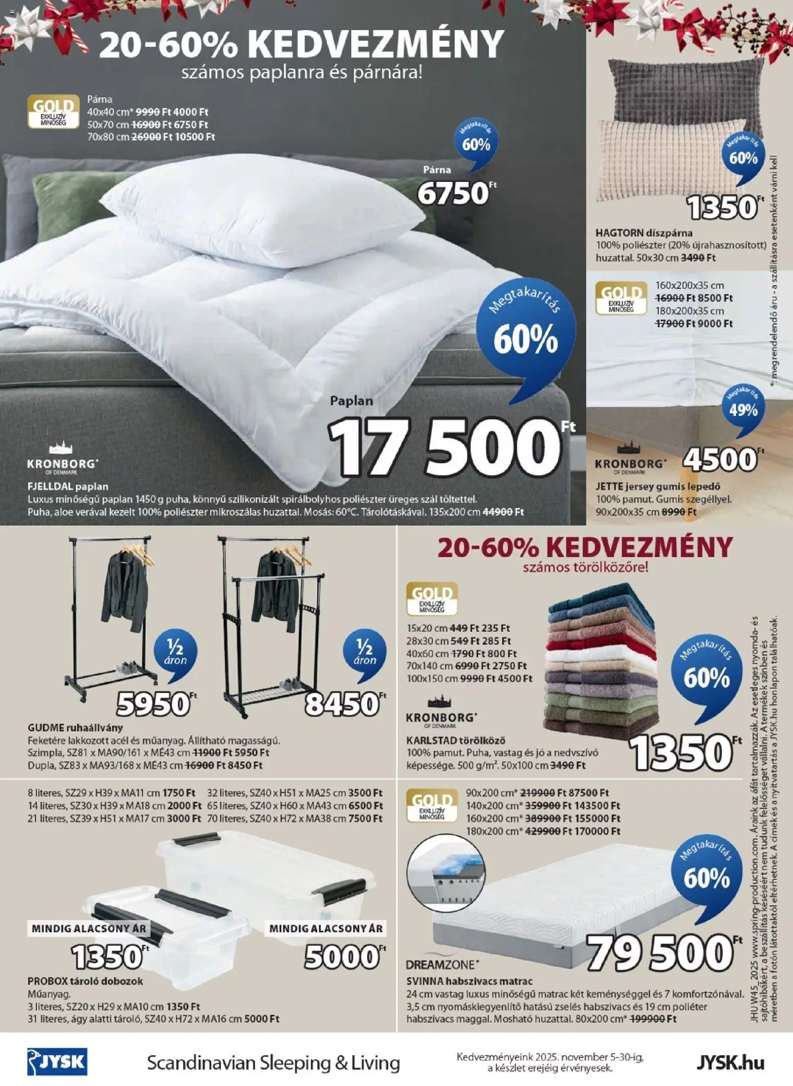 JYSK akciós ujság - amely érvényes a következő dátumtól: 05.11.2025 | Oldal: 24 | Termékek: Törölköző, Paplan, Matrac, Lepedő
