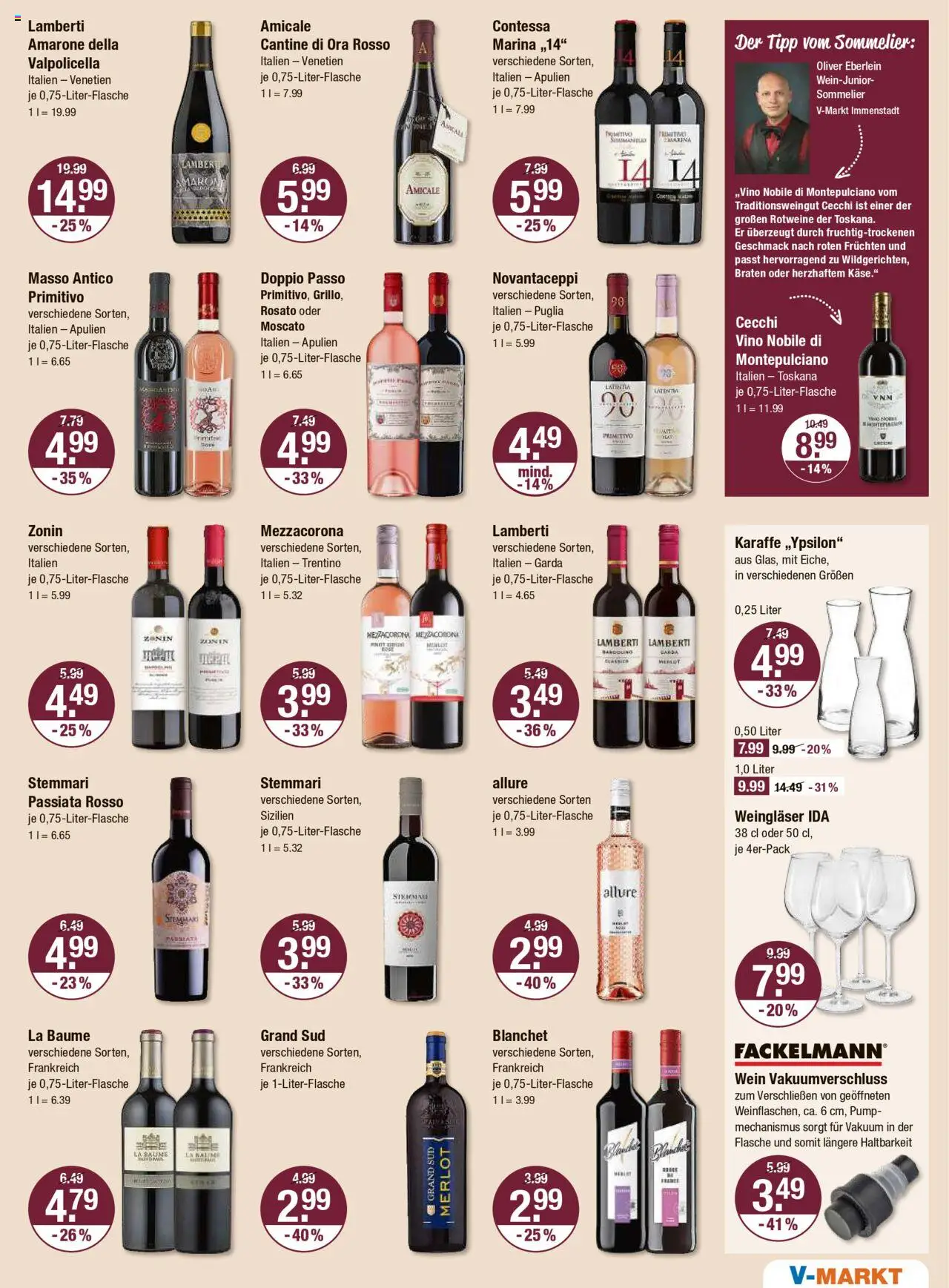 V-Markt - Hallertau / Oberpfalz – gültig ab 02.10.2025 | Seite: 13 | Produkte: Merlot, Doppio Passo, Grand sud, Wein