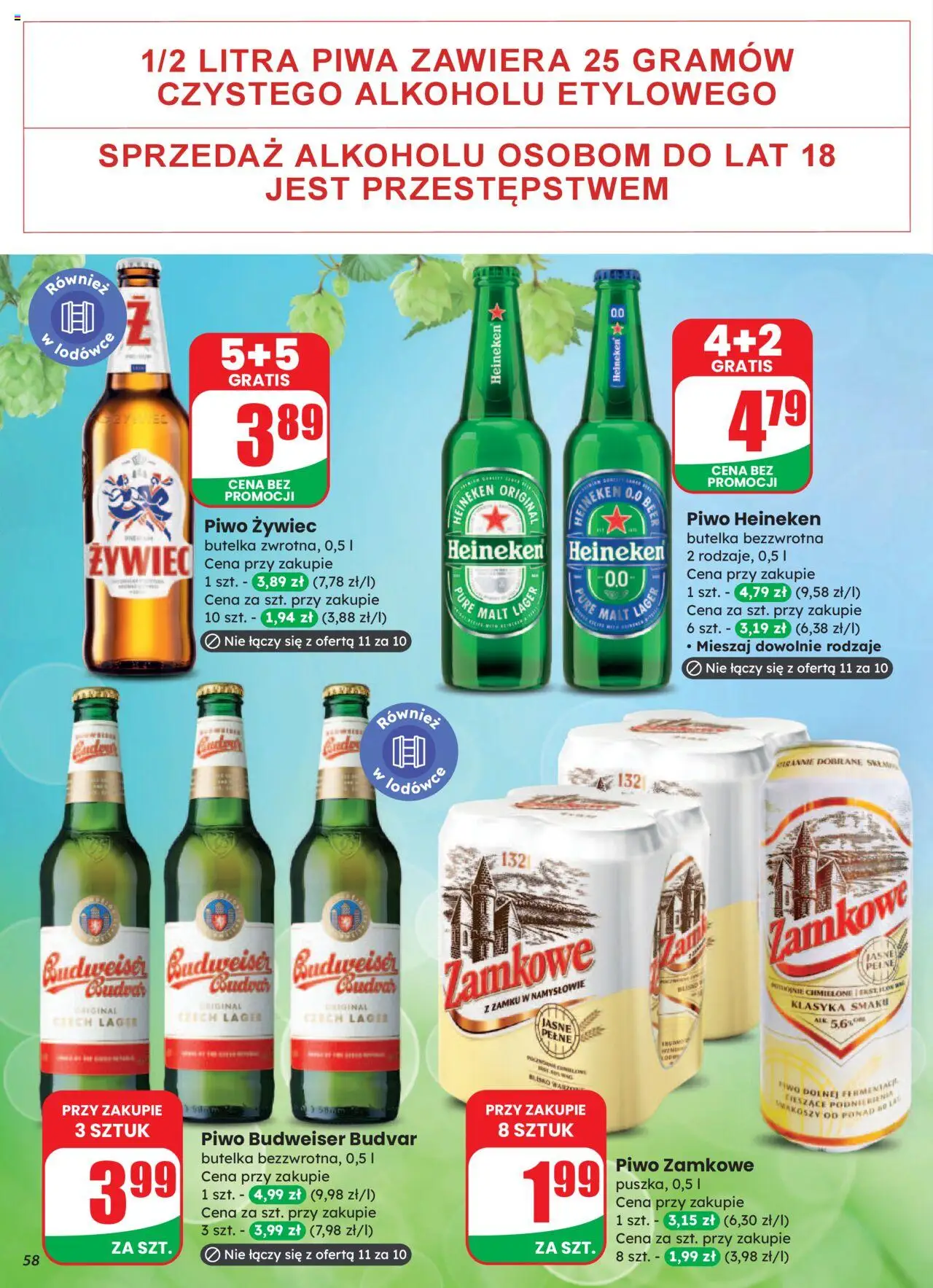 Dino Gazetka od 13.08.2025 | Strona: 58 | Produkty: Piwo, Piwo zamkowe, Heineken