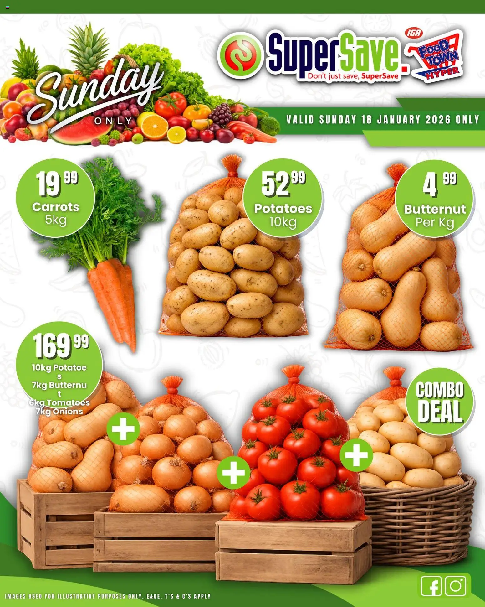 New Super Save catalogue – valid from 18.01.2026 | Page: 9 | Products: Tomatoes, Carrots, Potatoes, Onions