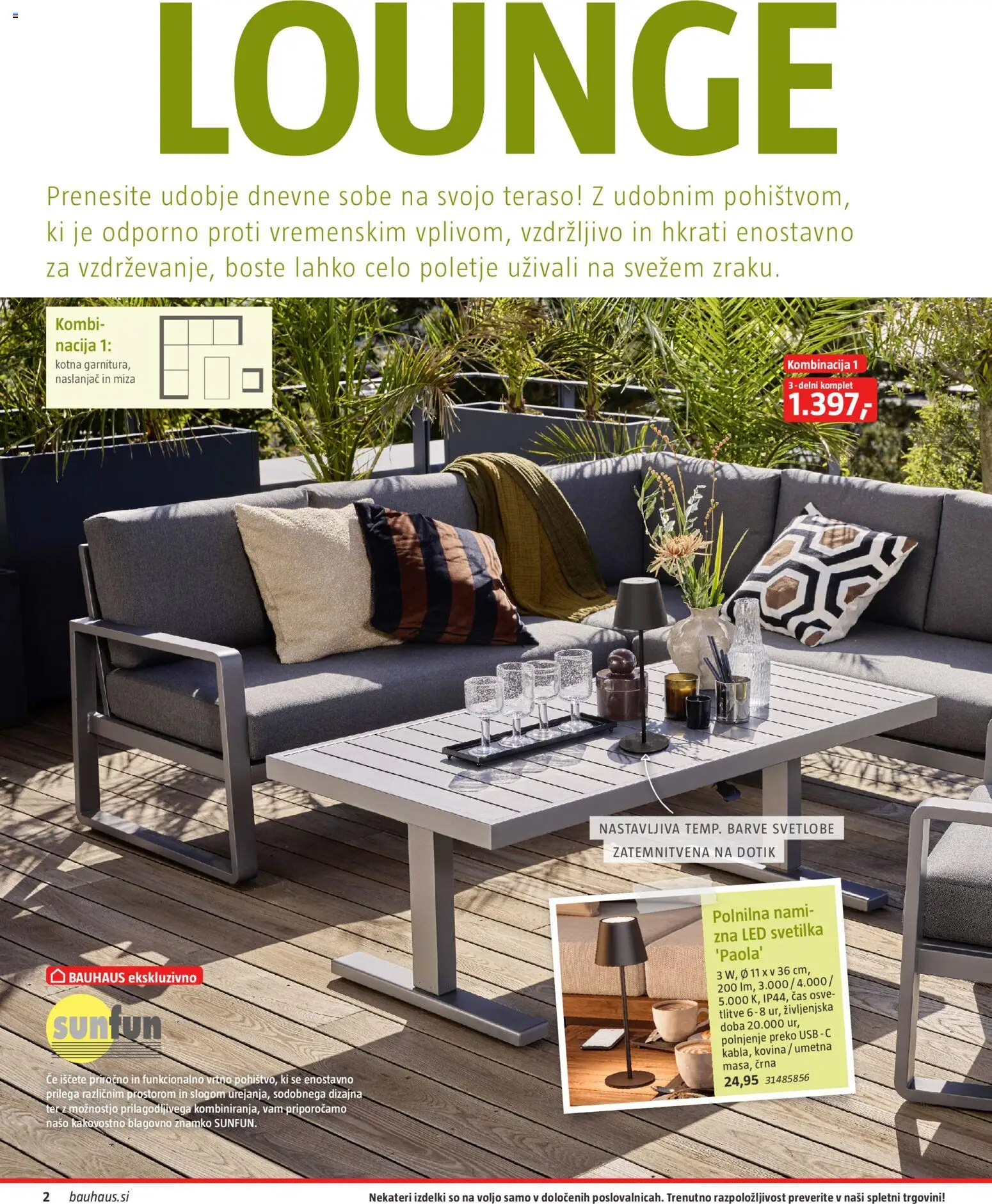 Novi Bauhaus katalog ponudbe – veljaven od 22.04.2026 | Stran: 2 | Izdelki: Usb, Naslanjač, Miza, Svetilka