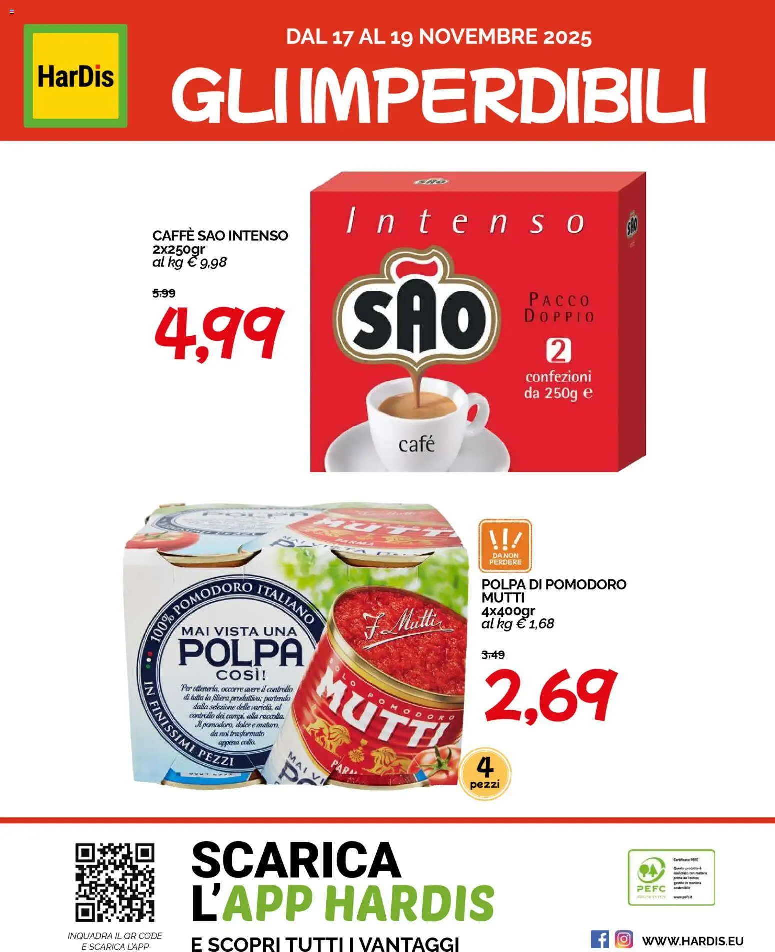 Volantino HarDis del 10.11.2025 | Pagina: 16 | Prodotti: Caffè, Pomodoro, Mutti