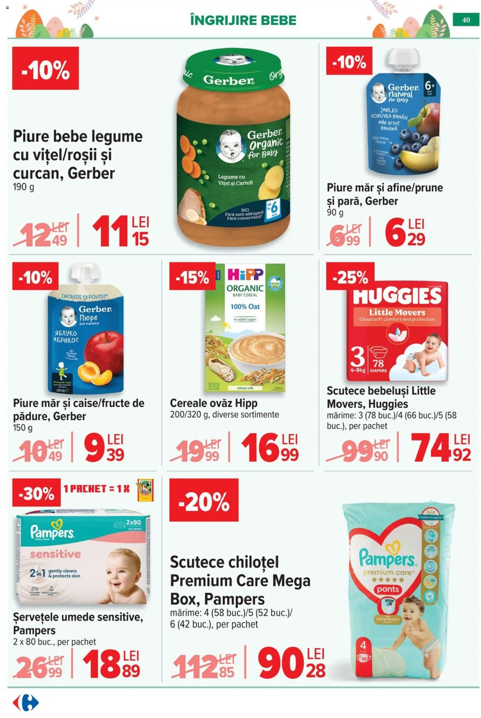 Noul catalog Carrefour – valabil de la 25.03.2026 | Pagină: 44 | Produse: Cereale, Scutece, Legume, Sare