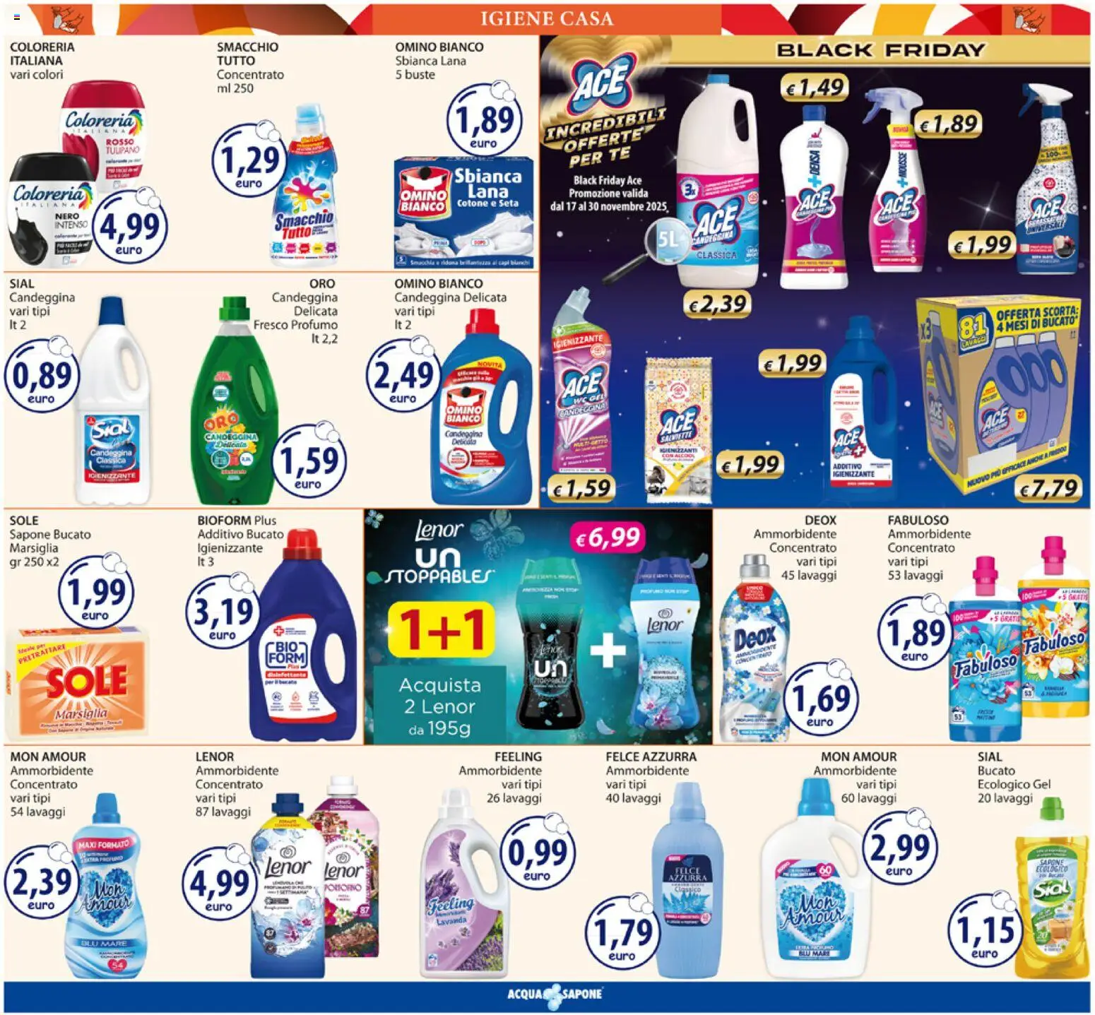 Volantino Acqua e Sapone del 17.11.2025 | Pagina: 19 | Prodotti: Sapone, Ammorbidente, Tè, Lavanda