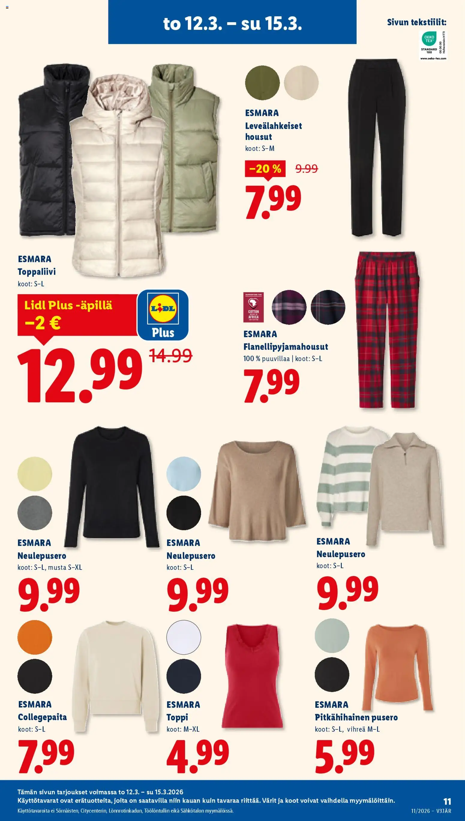 Lidl tarjoukset - Helsinki – voimassa 12.03.2026 alkaen | Sivu: 15 | Tuotteet: Toppi, Pusero, Housut