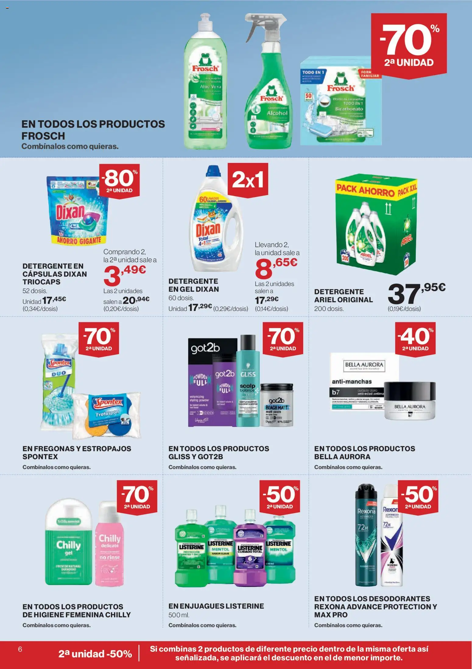 Hipercor catálogo │ válido desde el 25.03.2026 | Página: 6 | Productos: Detergente, Pastillas lavavajillas, Lavavajillas