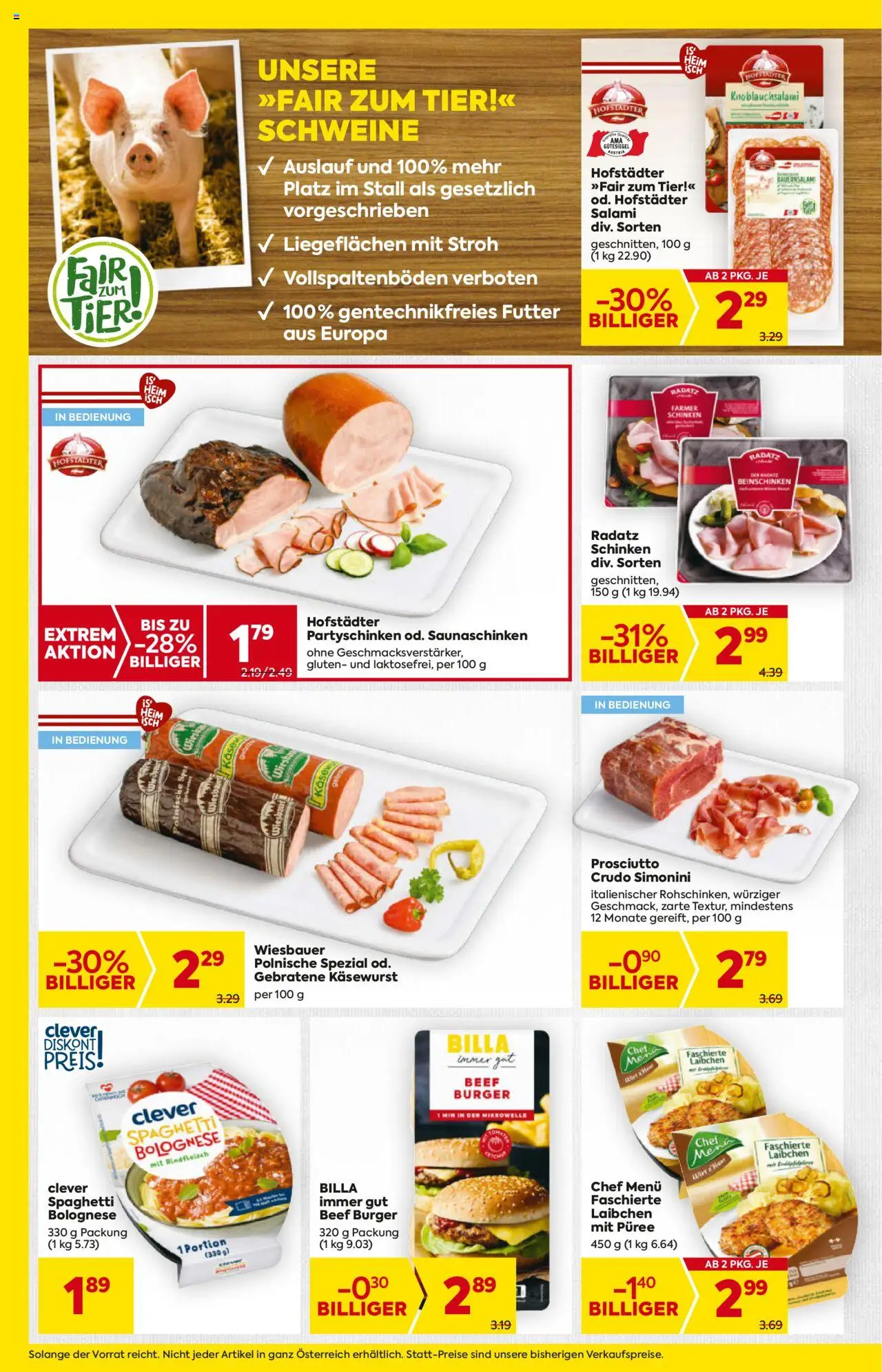 Billa AT akciós ujság - amely érvényes a következő dátumtól: 21.08.2025 | Oldal: 6 | Termékek: Prosciutto crudo, Farmer