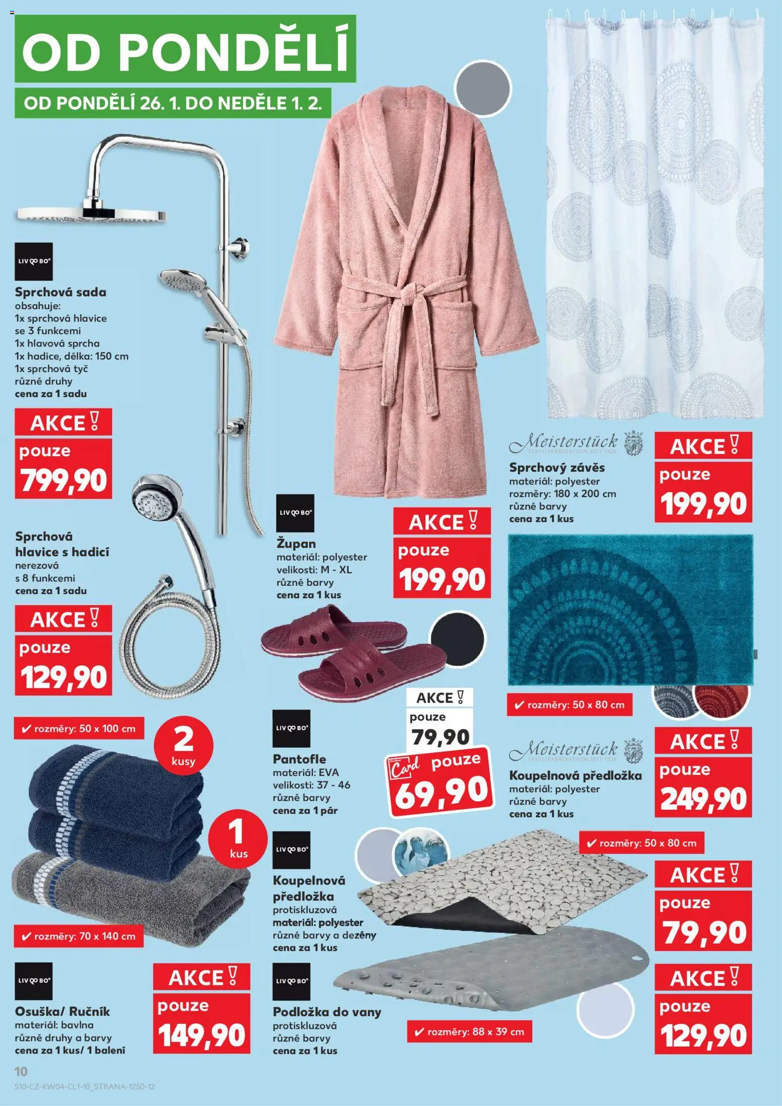 Kaufland leták - Chomutov od 21.01.2026 | Strana: 10 | Produkty: Ručník, Sprchová hlavice, Sprcha, Barvy