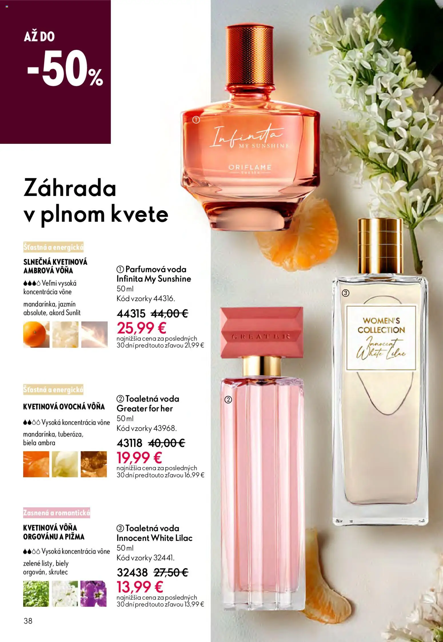 Nové Oriflame akcie – leták je platný od 04.03.2026 | Strana: 38 | Produkty: Toaletná voda, Voda