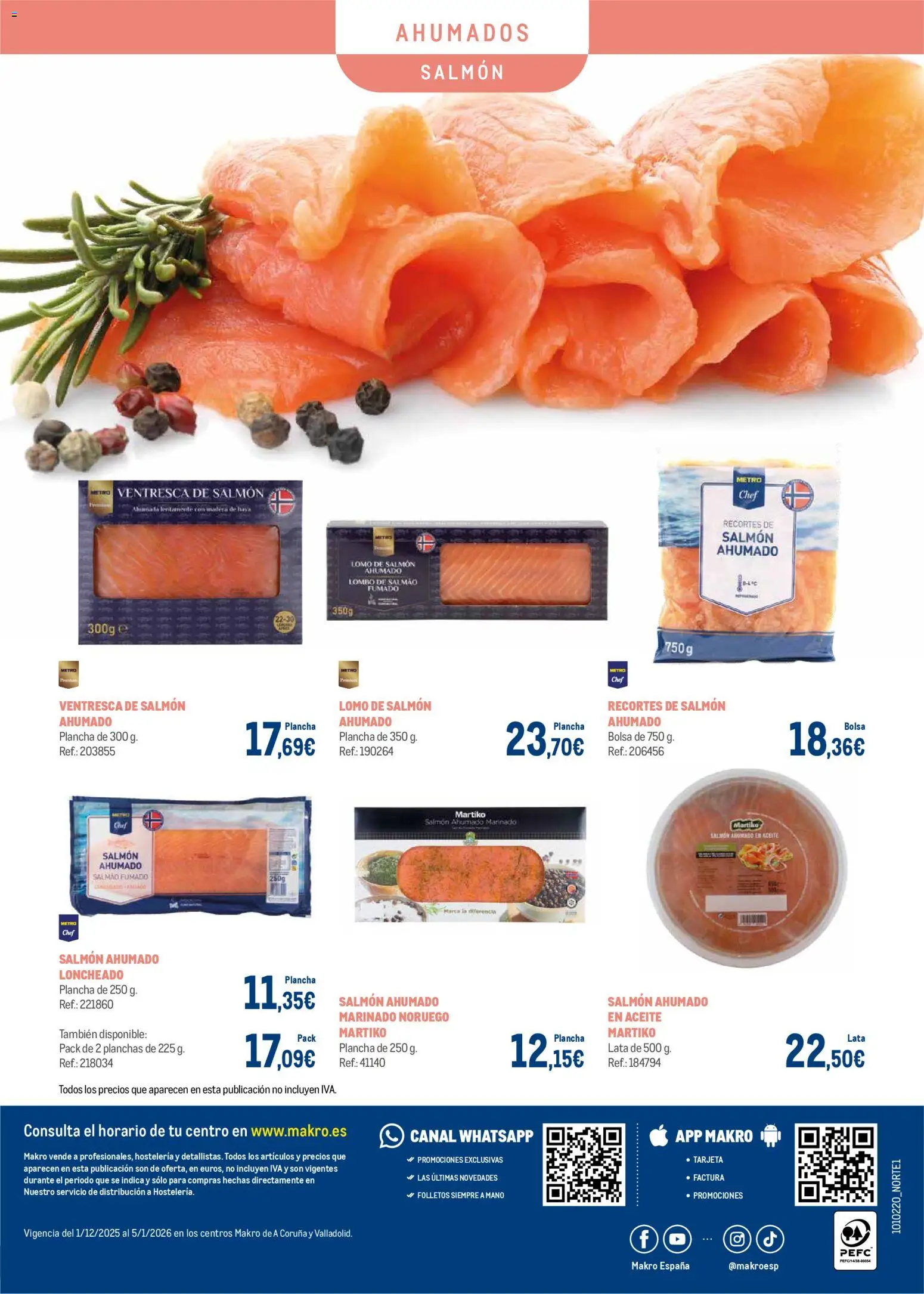 Makro - Charcuteria Norte 1 │ válido desde el 01.12.2025 | Página: 24 | Productos: Aceite, Salmón ahumado, Plancha, Loncheado