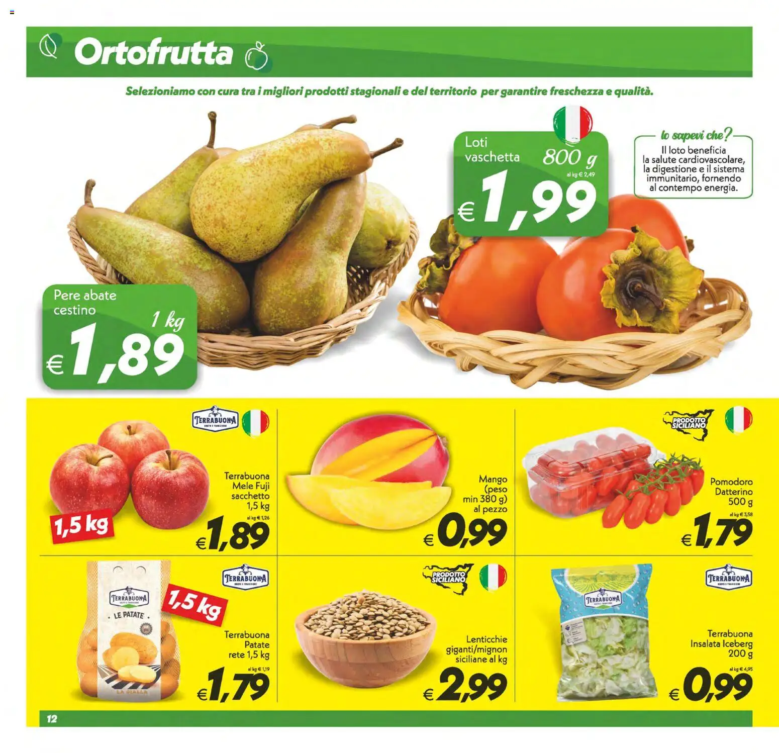 Volantino SuperConveniente del 14.11.2025 | Pagina: 12 | Prodotti: Insalata, Lenticchie, Mango, Cestino