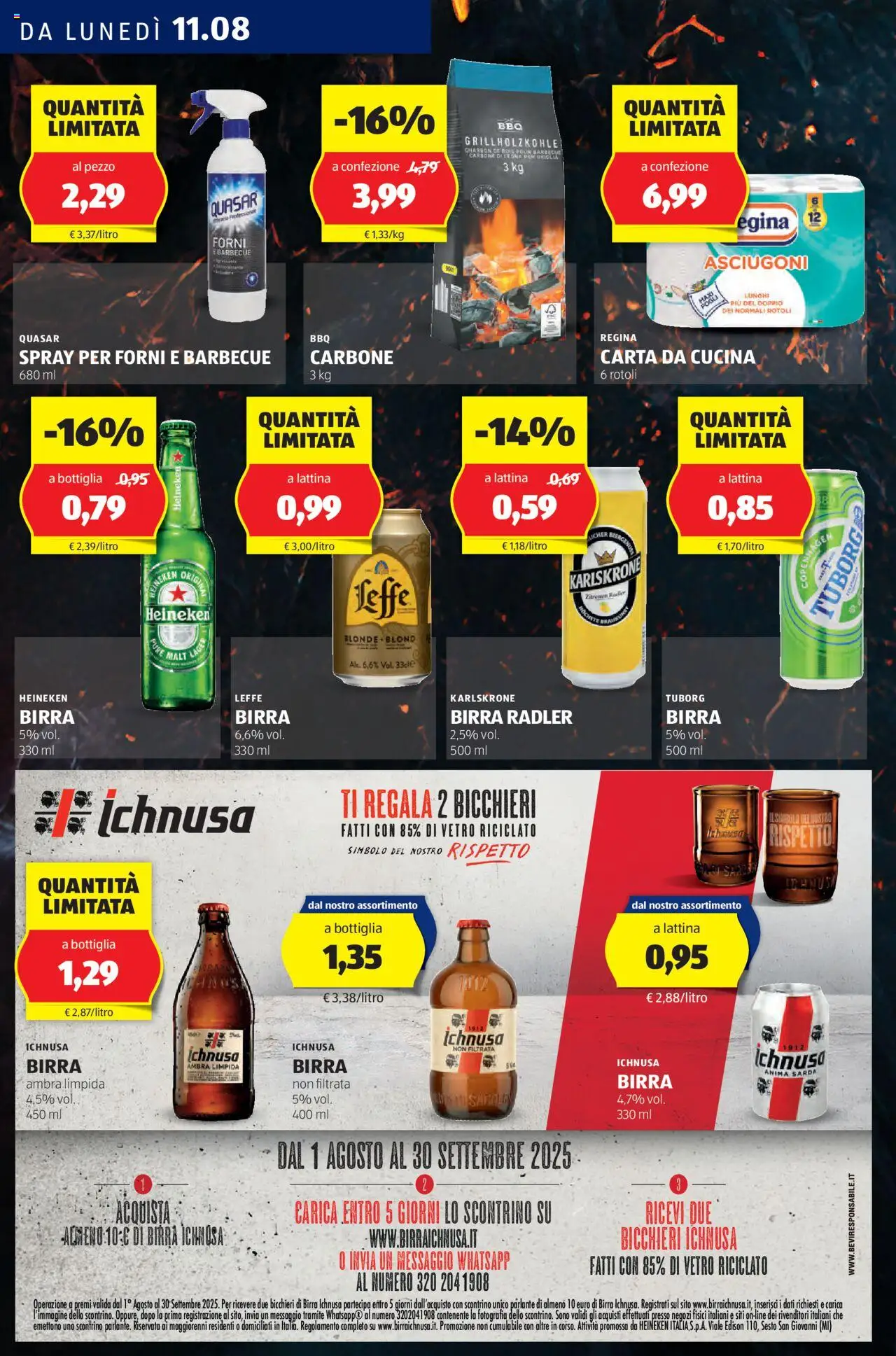 Volantino Aldi del 11.08.2025 | Pagina: 8 | Prodotti: Birra, Barbecue, Heineken