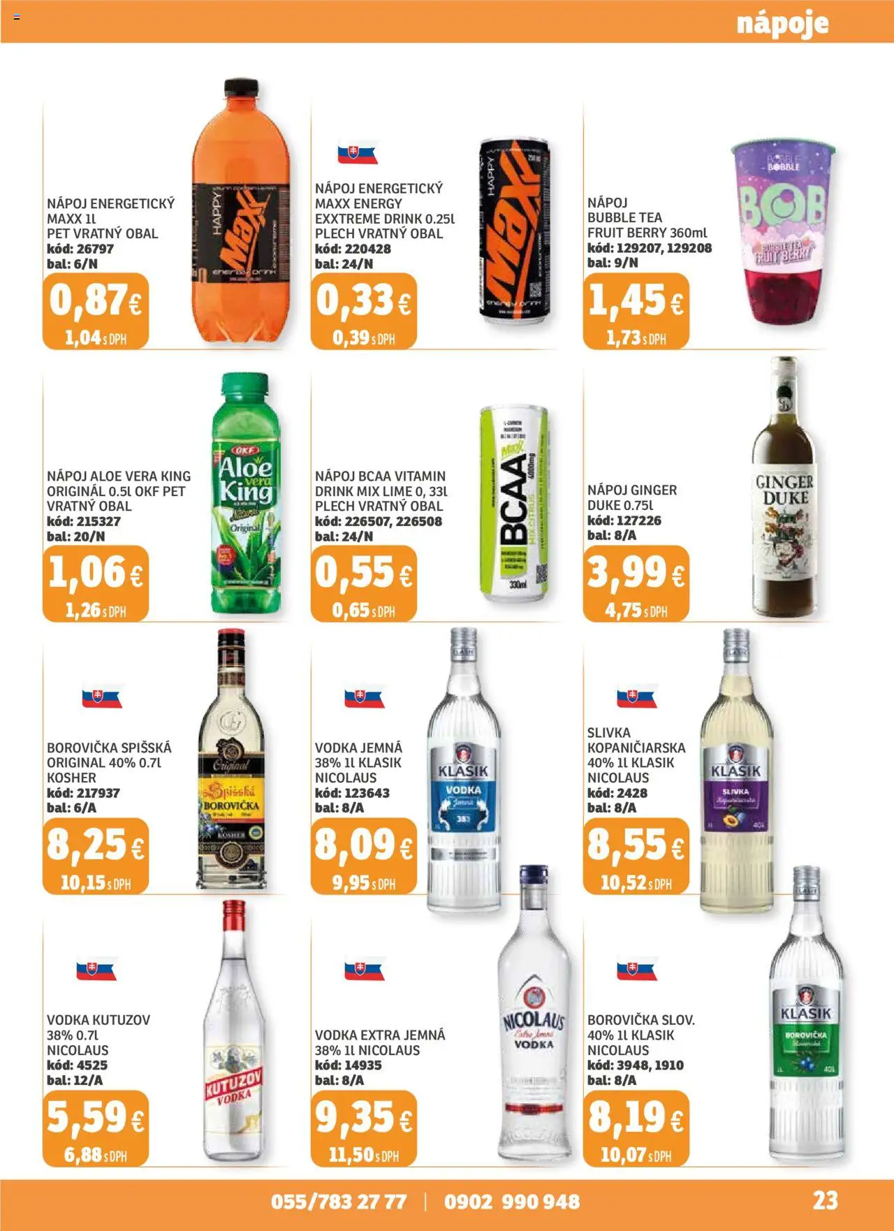 Nové Labaš akcie – leták je platný od 03.10.2025 | Strana: 23 | Produkty: Borovička, Vodka, Nicolaus vodka, Energetický nápoj