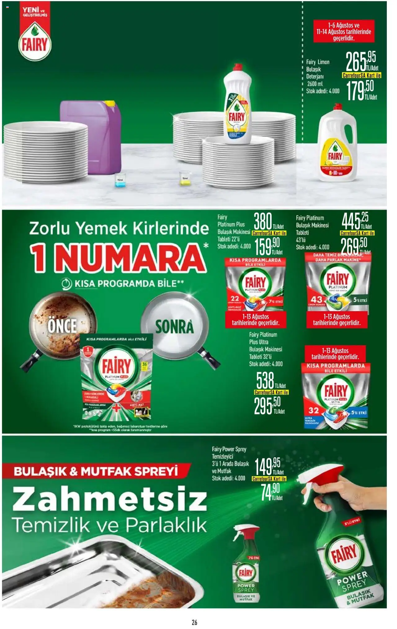 CarrefourSA Katalog - 01.08.2025 tarihinden itibaren geçerlidir | Sayfa: 26 | Ürünler: Bulaşık deterjanı, Limon, Tablet, Bulaşık makinesi
