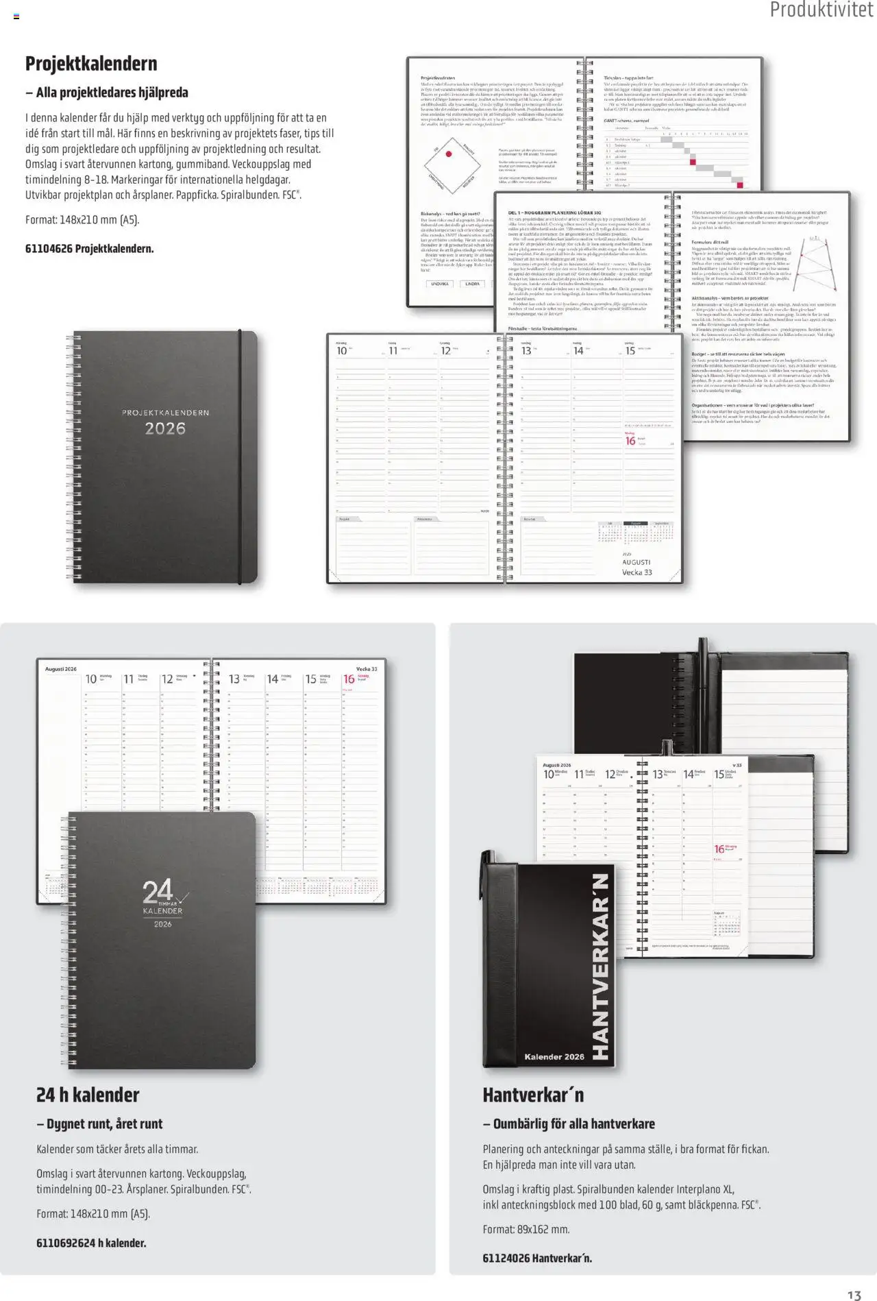 Office Depot reklamblad aktuell från 08.09.2025 | Sida: 13 | Produkter: Borr, Galler, Anteckningsblock, Kalender