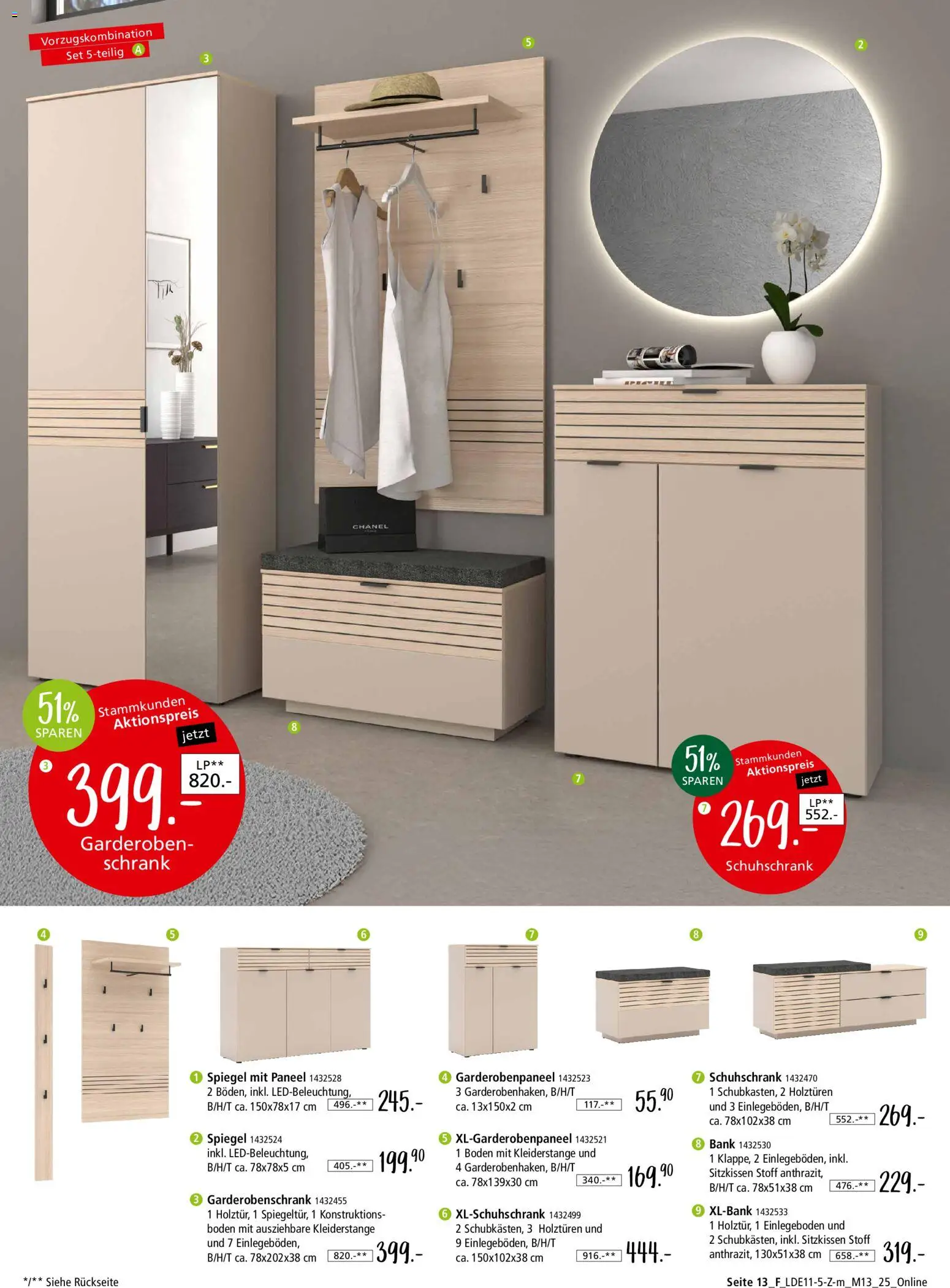 Zurbrüggen Z2-Junges Wohnen – gültig ab 08.11.2025 | Seite: 37 | Produkte: Schrank, Spiegel, Garderobenschrank