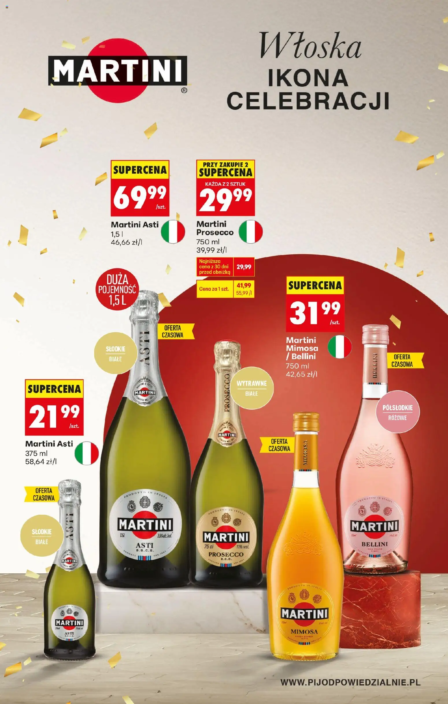 Biedronka gazetka - Czas na toast od 27.12.2025 | Strona: 12 | Produkty: Martini, Martini prosecco, Prosecco
