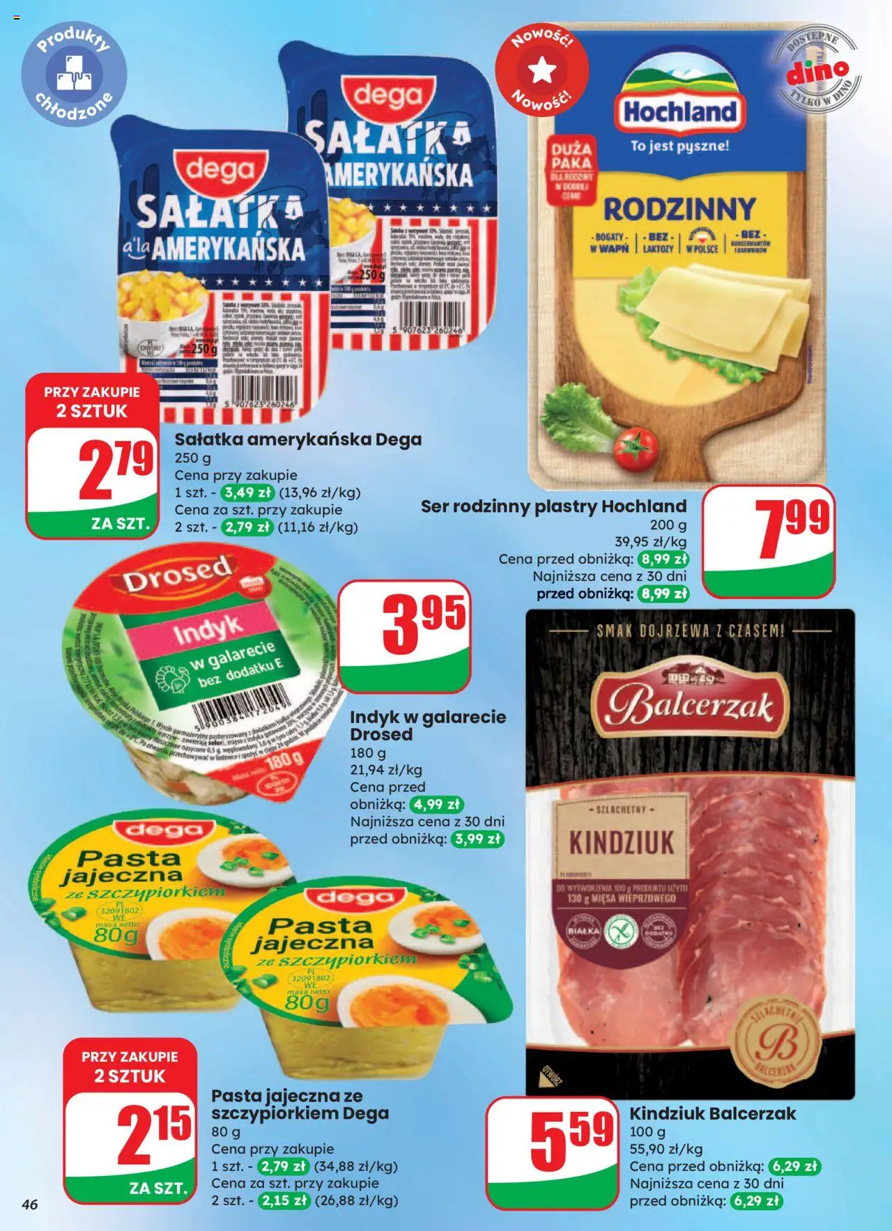 Dino Gazetka od 06.08.2025 | Strona: 46 | Produkty: Mięso, Kindziuk, Ser, Indyk w galarecie