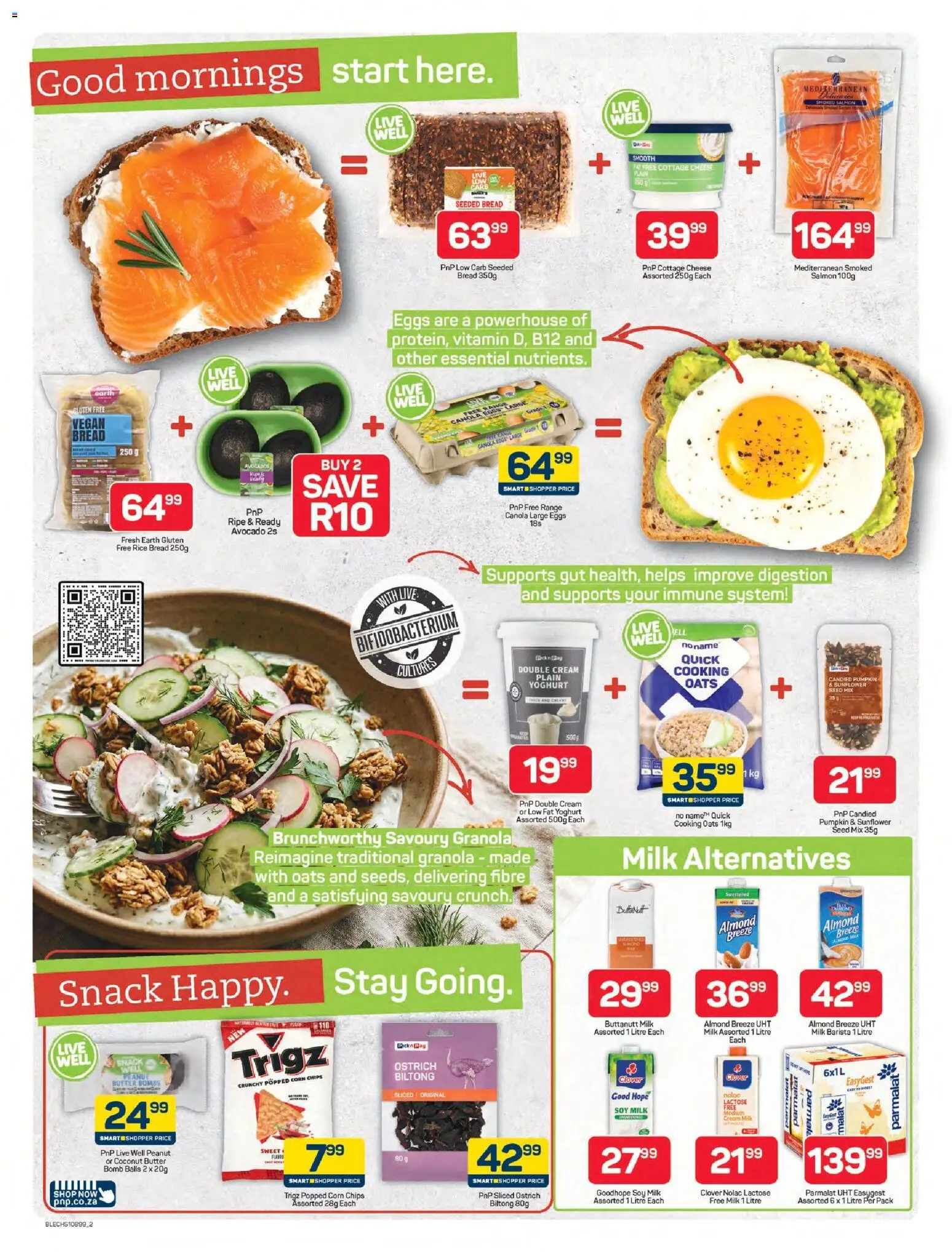 New Pick n Pay catalogue – valid from 09.04.2026 | Page: 2 | Products: Corn, Bread, Chips, Cottage cheese