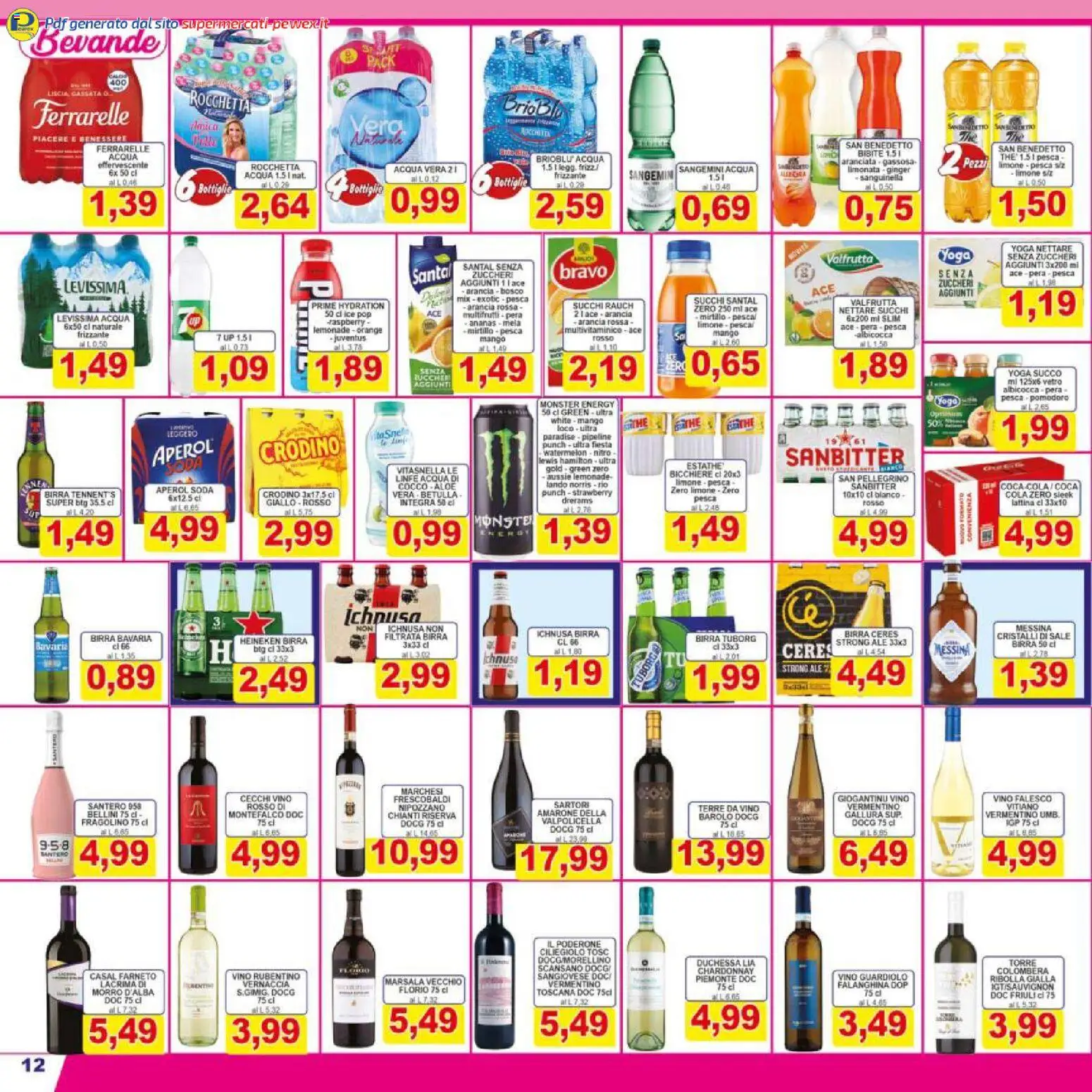 Volantino Pewex del 17.03.2026 | Pagina: 12 | Prodotti: Birra, Sale, Pomodoro, Pesca