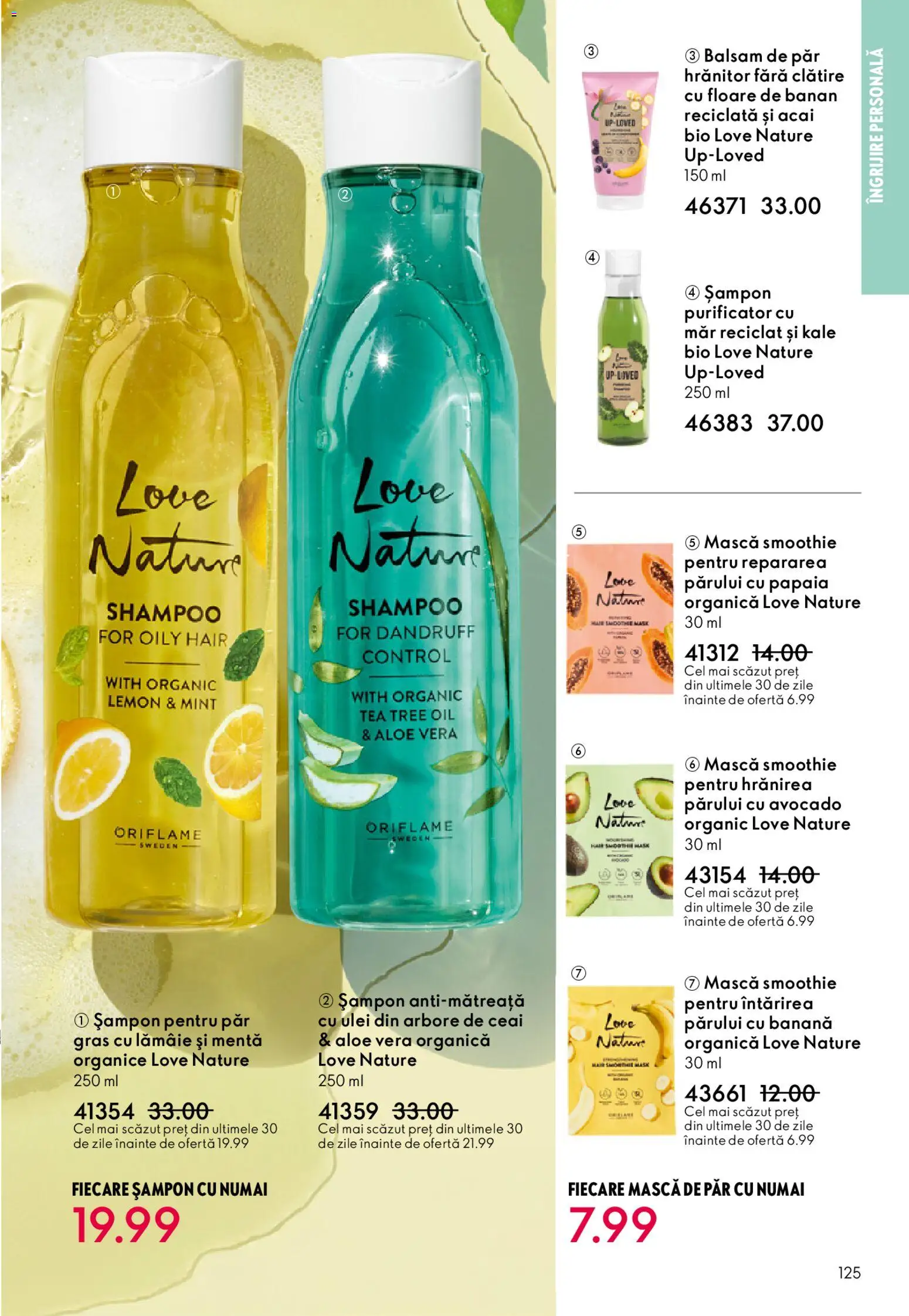 Noul catalog Oriflame – valabil de la 25.03.2026 | Pagină: 125 | Produse: Aloe vera, Mască de păr, Balsam de păr, Lămâie