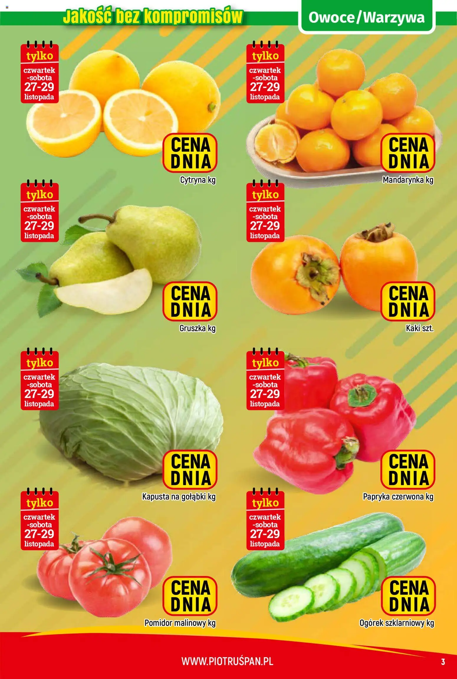 Piotruś Pan Gazetka od 20.11.2025 | Strona: 3 | Produkty: Cytryna, Kapusta, Kaki, Papryka czerwona