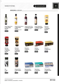 Pré-visualização Recheio MasterChef válido de 22.03.2024 | Página: 77 | Produtos: Vinagre, Atum, Azeite, Vinho