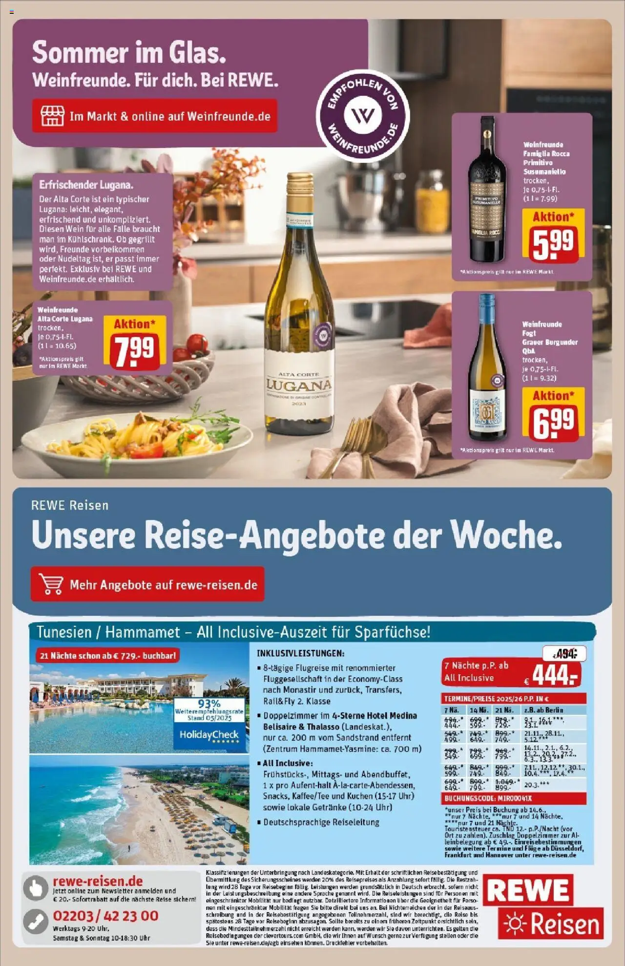 Rewe prospekt Frankfurt / Nieder-Eschbach	 - gültig ab dem 01.06.2025 | Seite: 23 | Produkte: Wein, Kuchen, Uhr