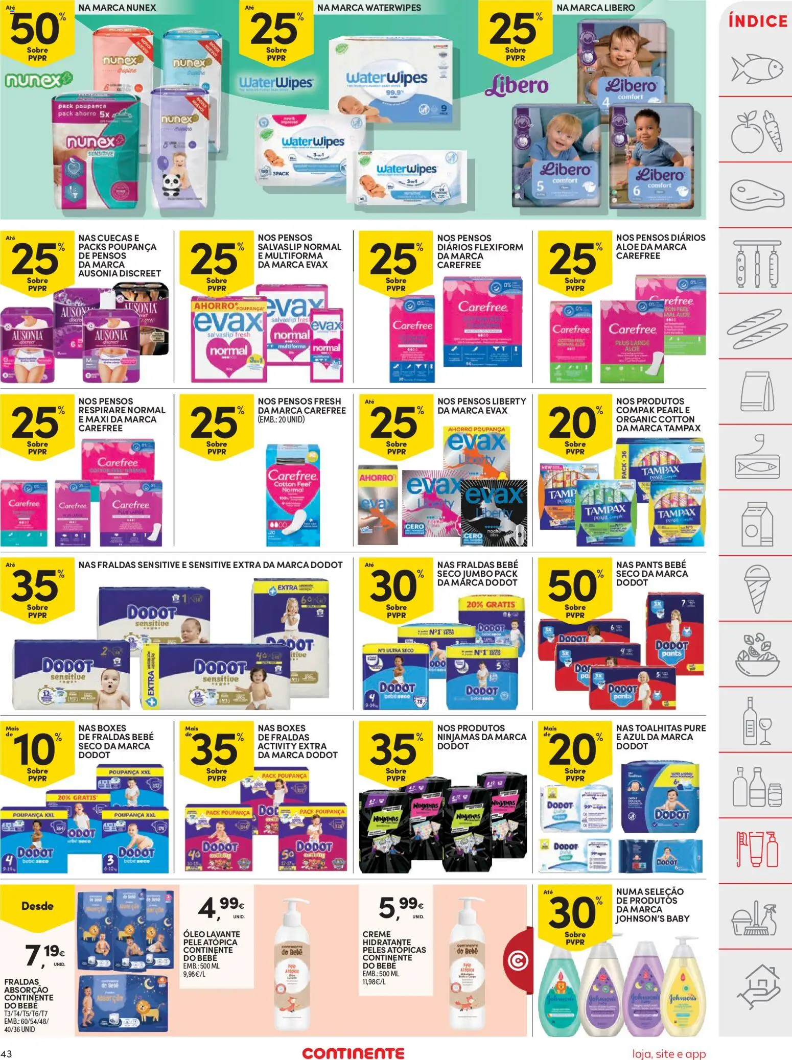 Continente folheto │ válido de 25.11.2025 | Página: 43 | Produtos: Fraldas, Óleo, Creme, Cuecas