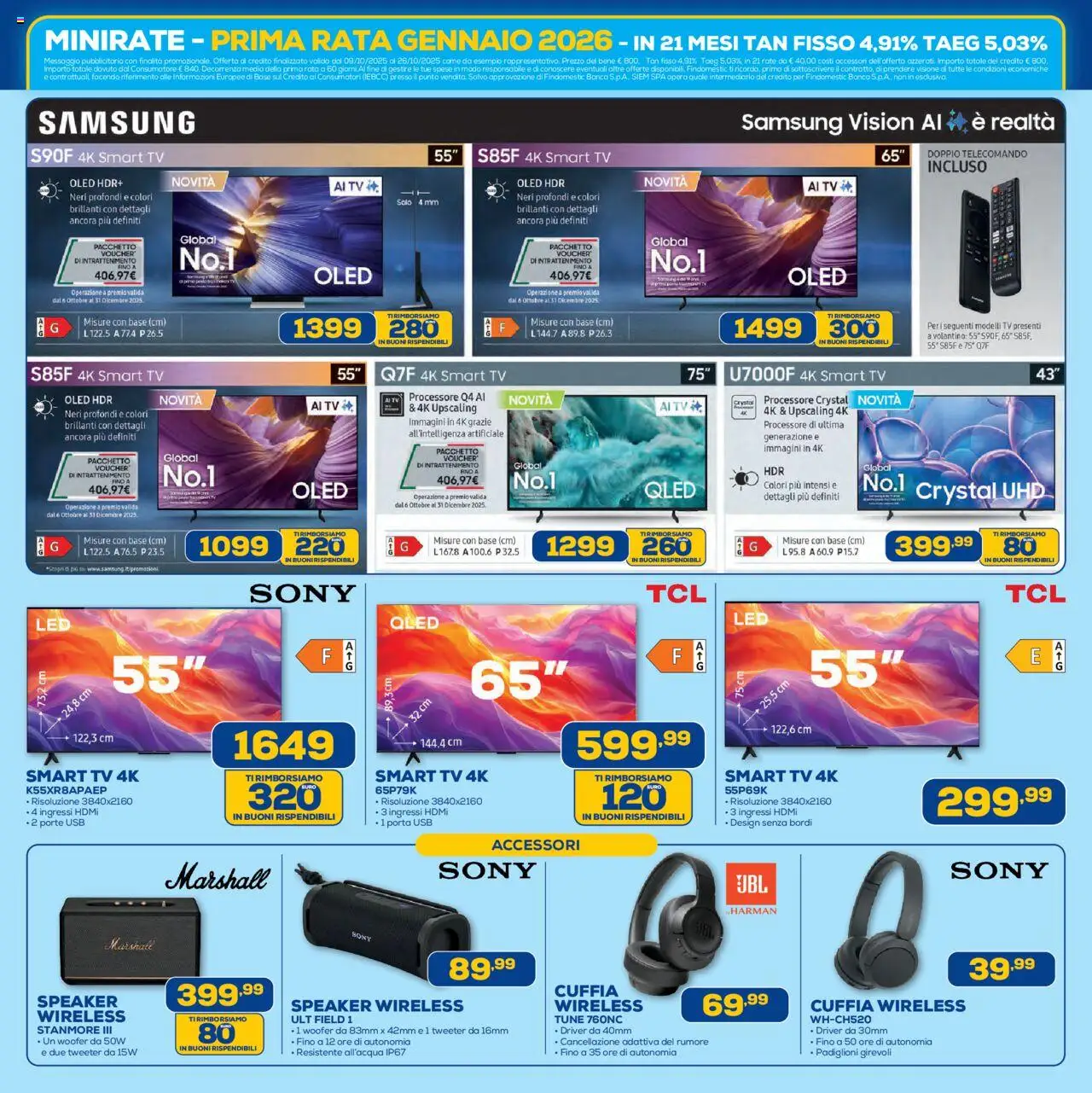 Volantino Euronics del 09.10.2025 | Pagina: 3 | Prodotti: Telecomando, smart TV, TV, Samsung