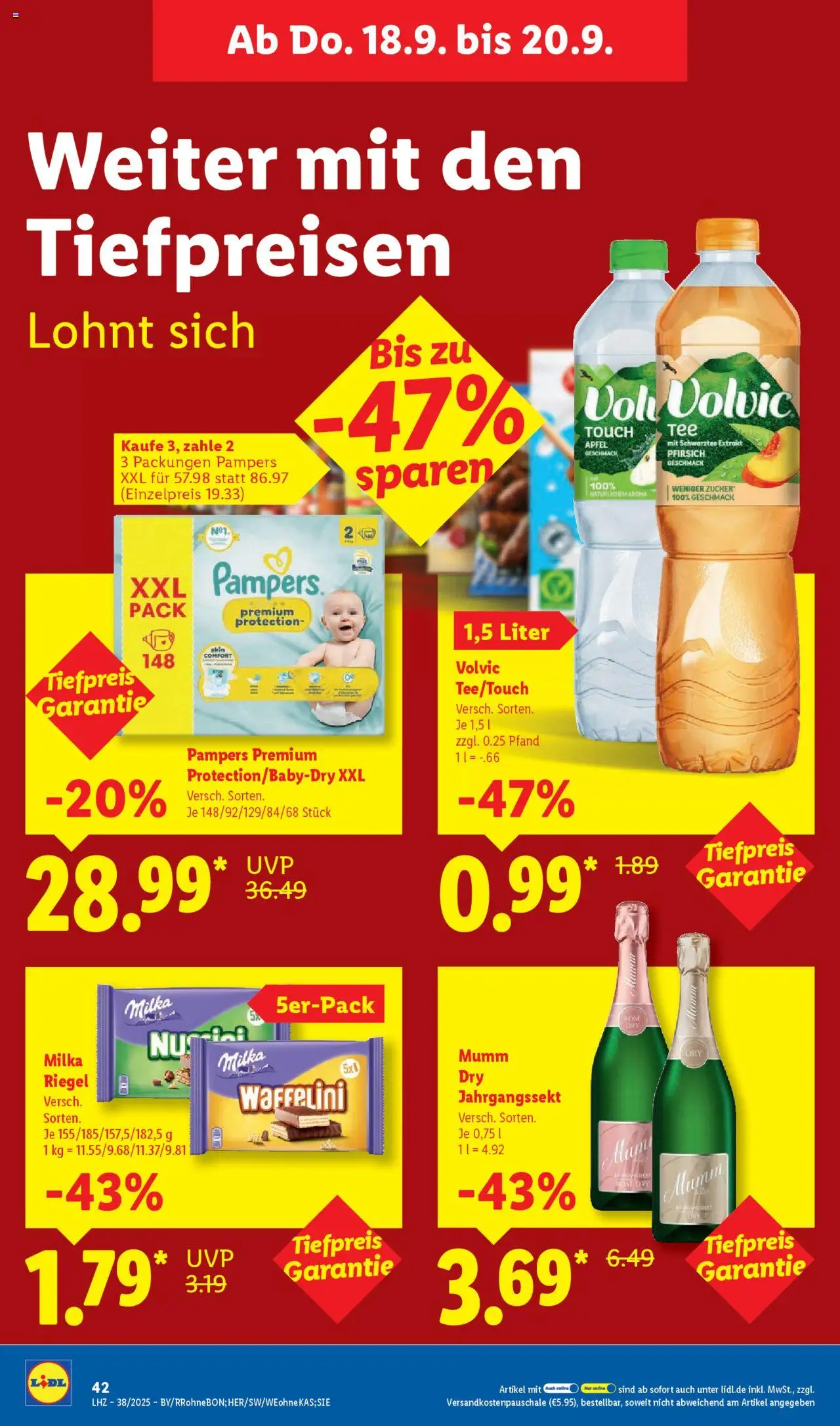 Lidl Prospekt Aarbergen – gültig ab 15.09.2025 | Seite: 62 | Produkte: Äpfel, Milka, Zucker, Volvic